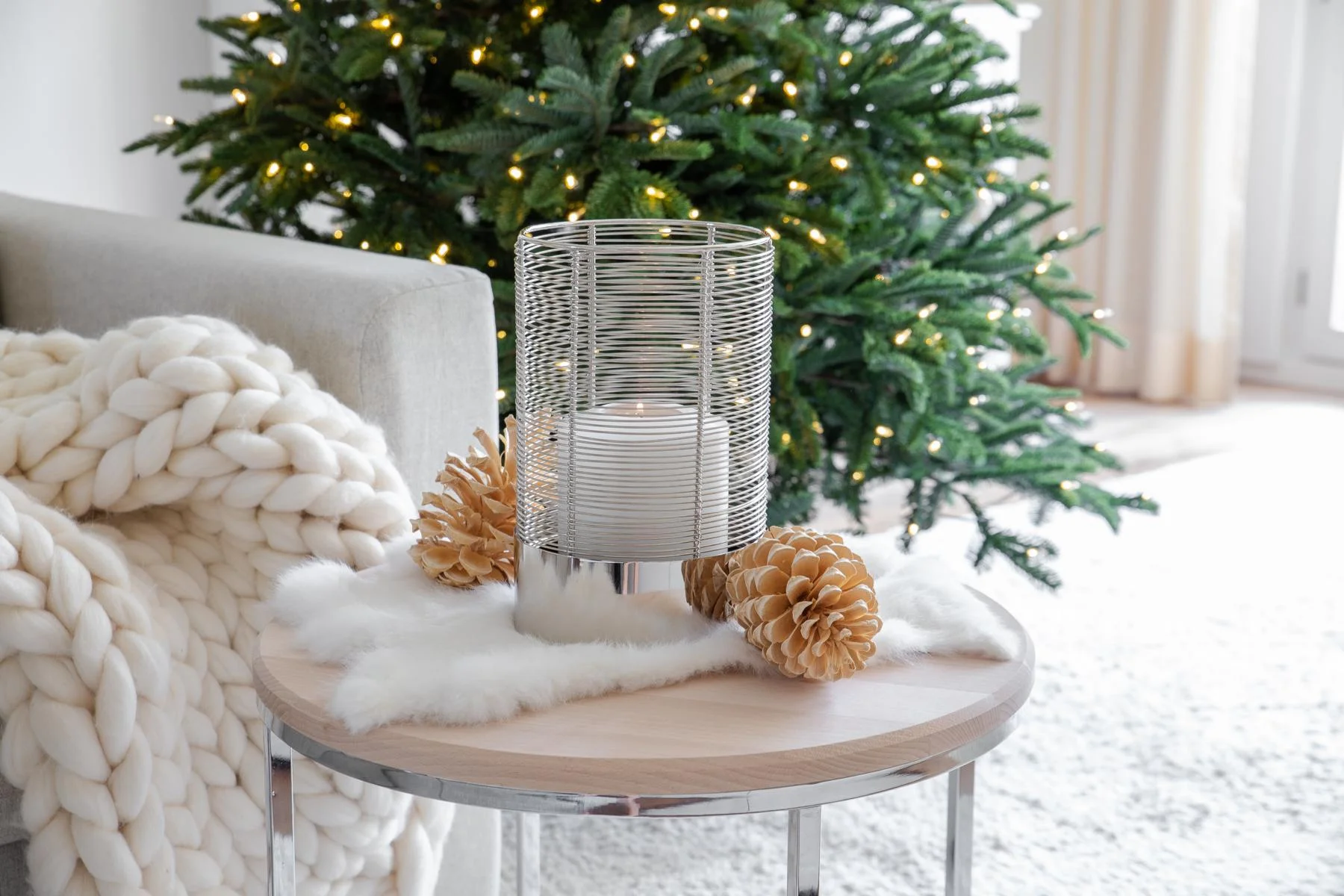 SALE Windlicht Kampen (Höhe 28 cm), vernickelter Edelstahl SALE Windlicht Kampen (Höhe 28 cm), vernickelter Edelstahl