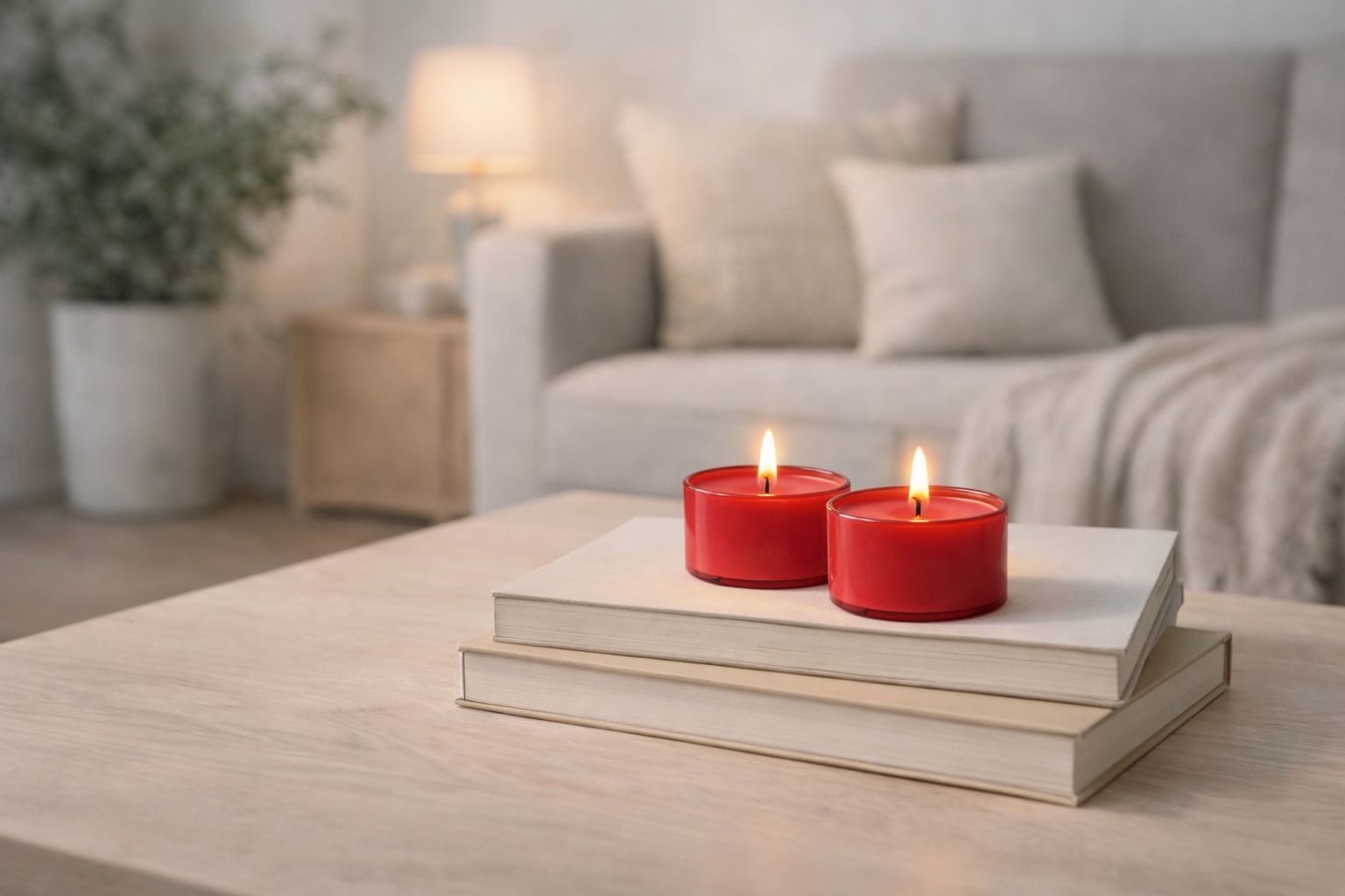 50 Stück Nightlights Teelichter, rot, ohne Duft, rote Kunststoffhülle, Brenndauer ca. 8 h