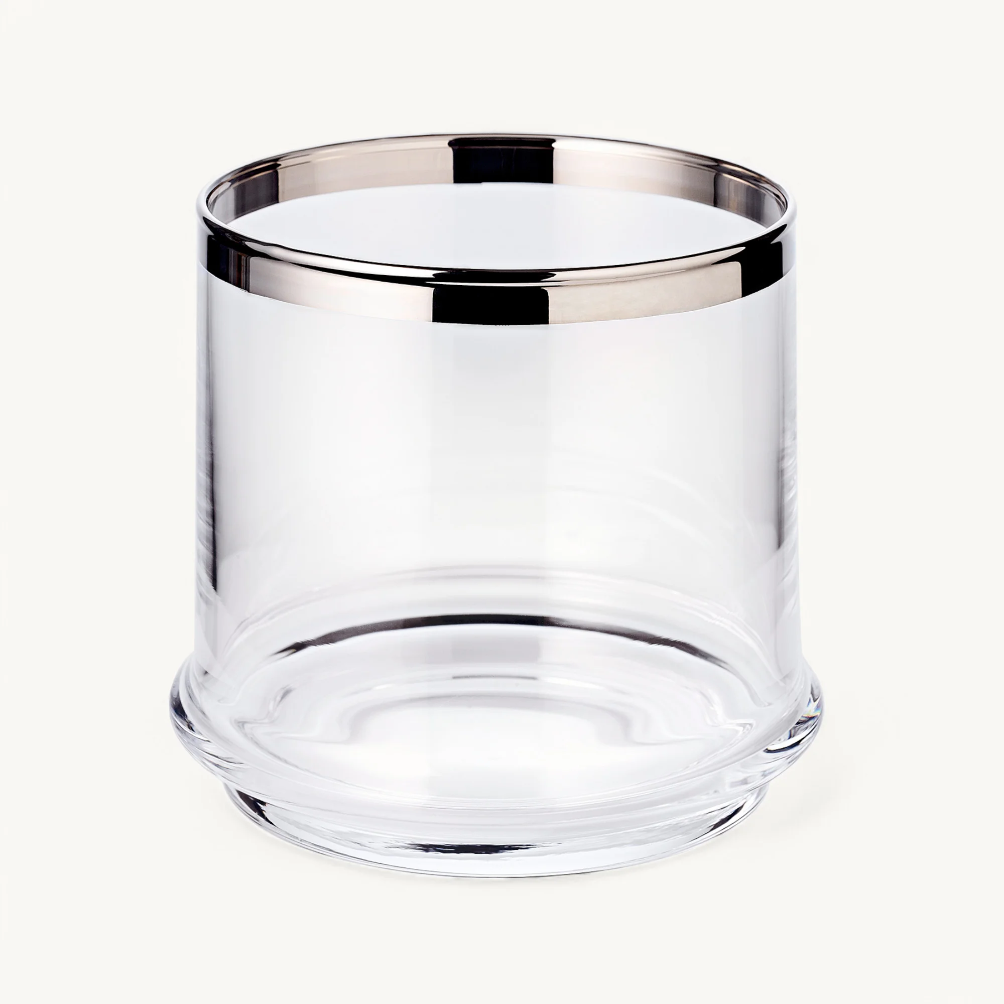 Glasdose Lia (Höhe 29 cm, Ø 14 cm), mit Deckel, mundgeblasenes Kristallglas mit Platinrand