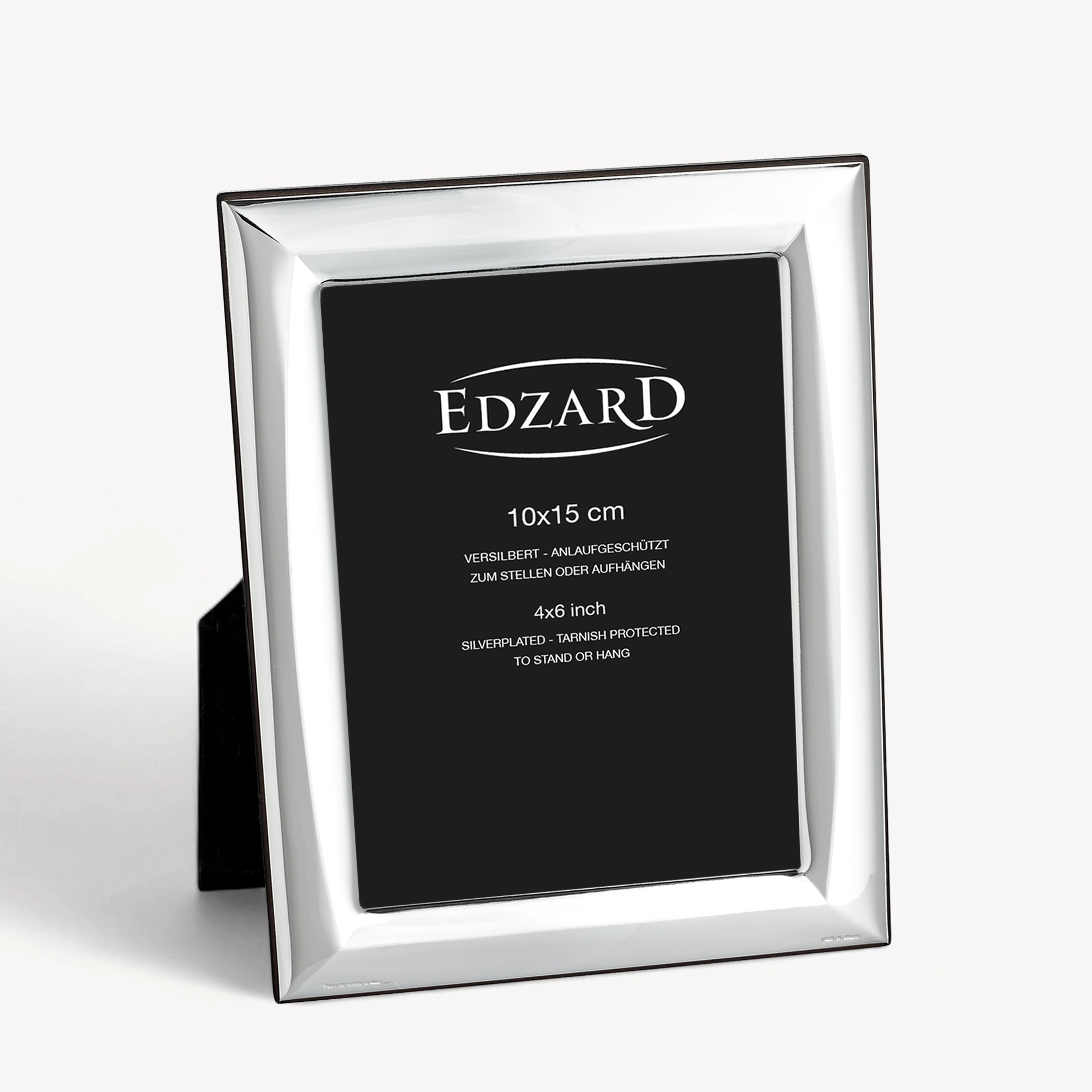 Fotorahmen Serino (10x15 cm), edel versilbert, anlaufgeschützt, mit Holzdekor-Rücken