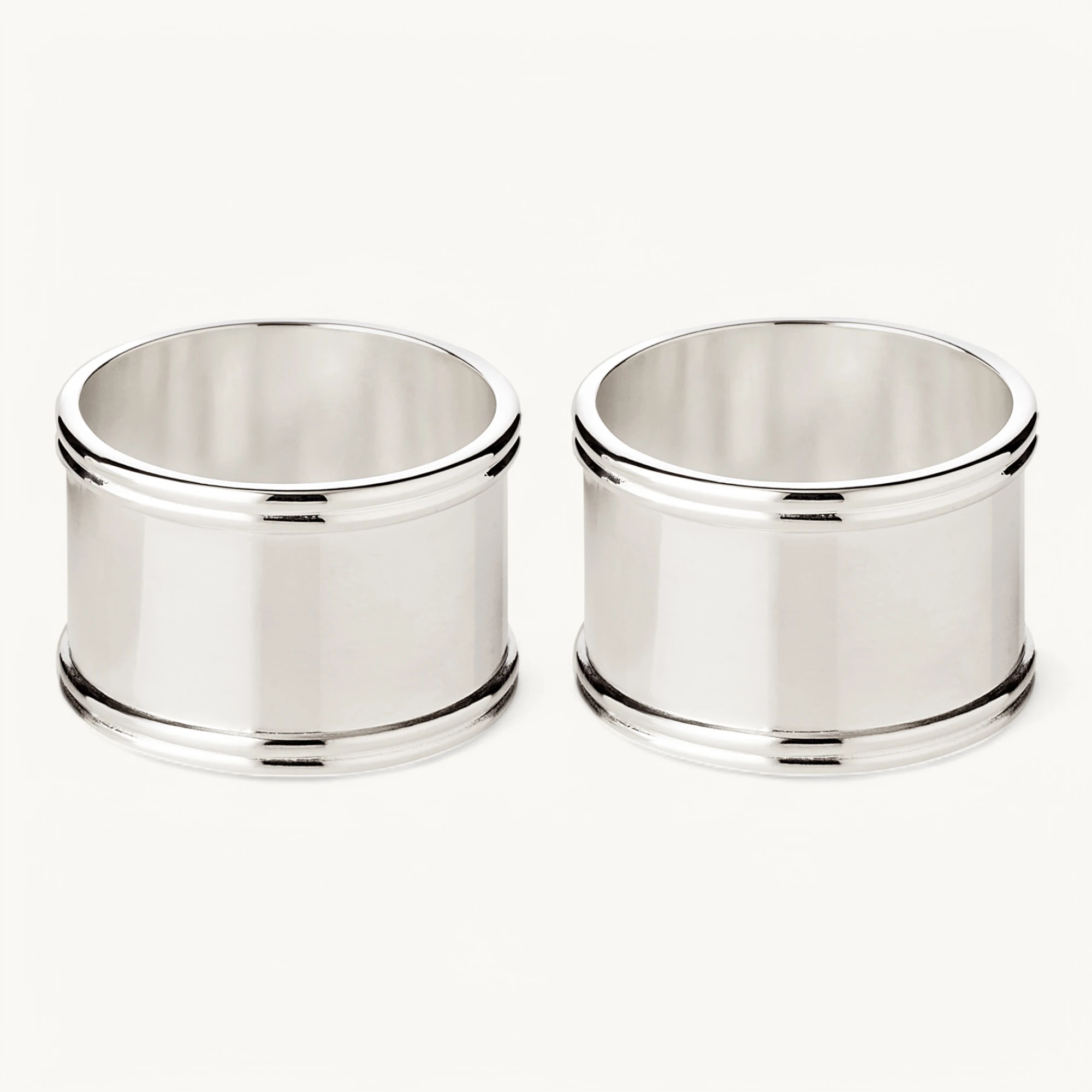 2er Set Serviettenringe Madrid, rund, edel versilbert, Durchmesser 4 cm