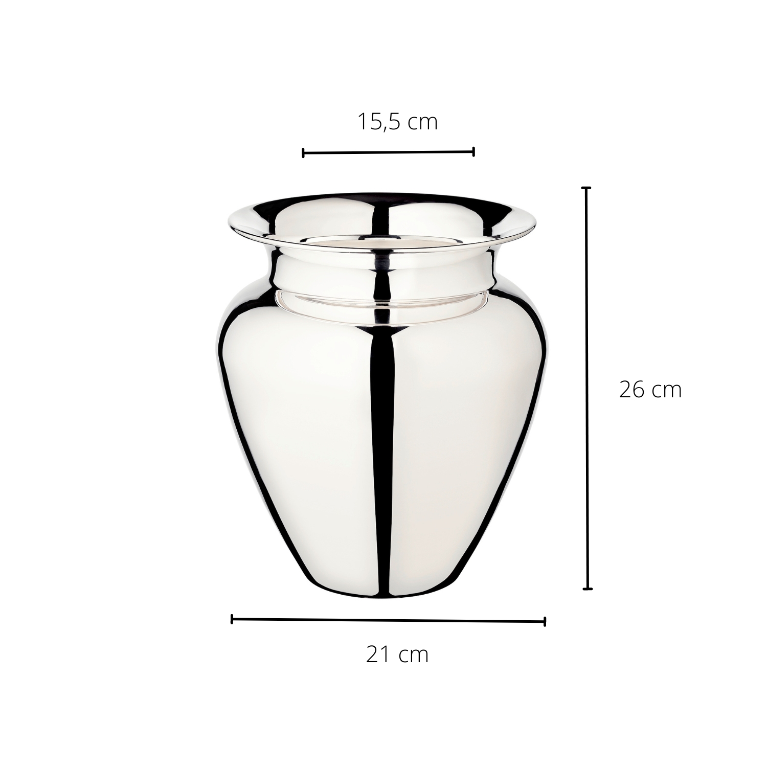 Vase Antonia  (Höhe 26 cm, Ø 21 cm), schwerversilbert