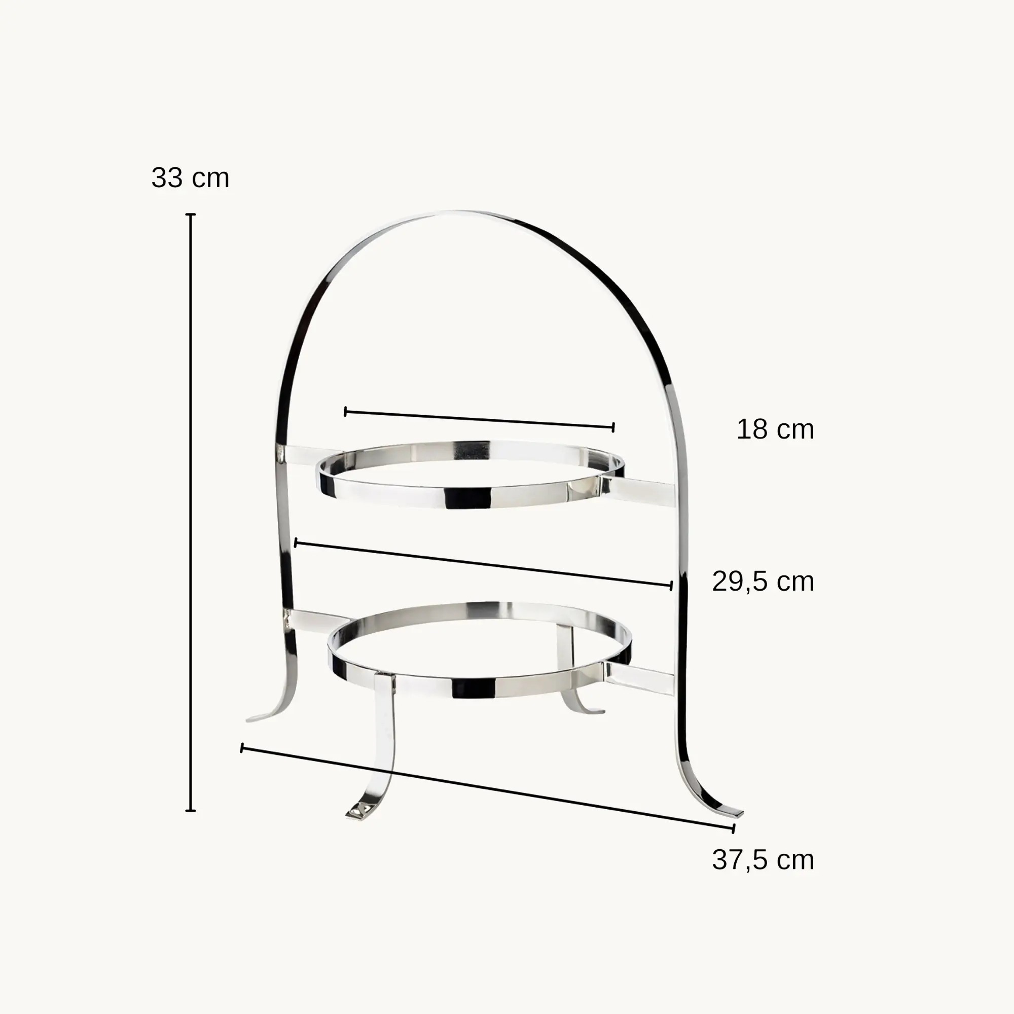 Telleretagere Sina (Höhe 33 cm) schwerversilbert, für 2 Teller ø 20 bis 28 cm