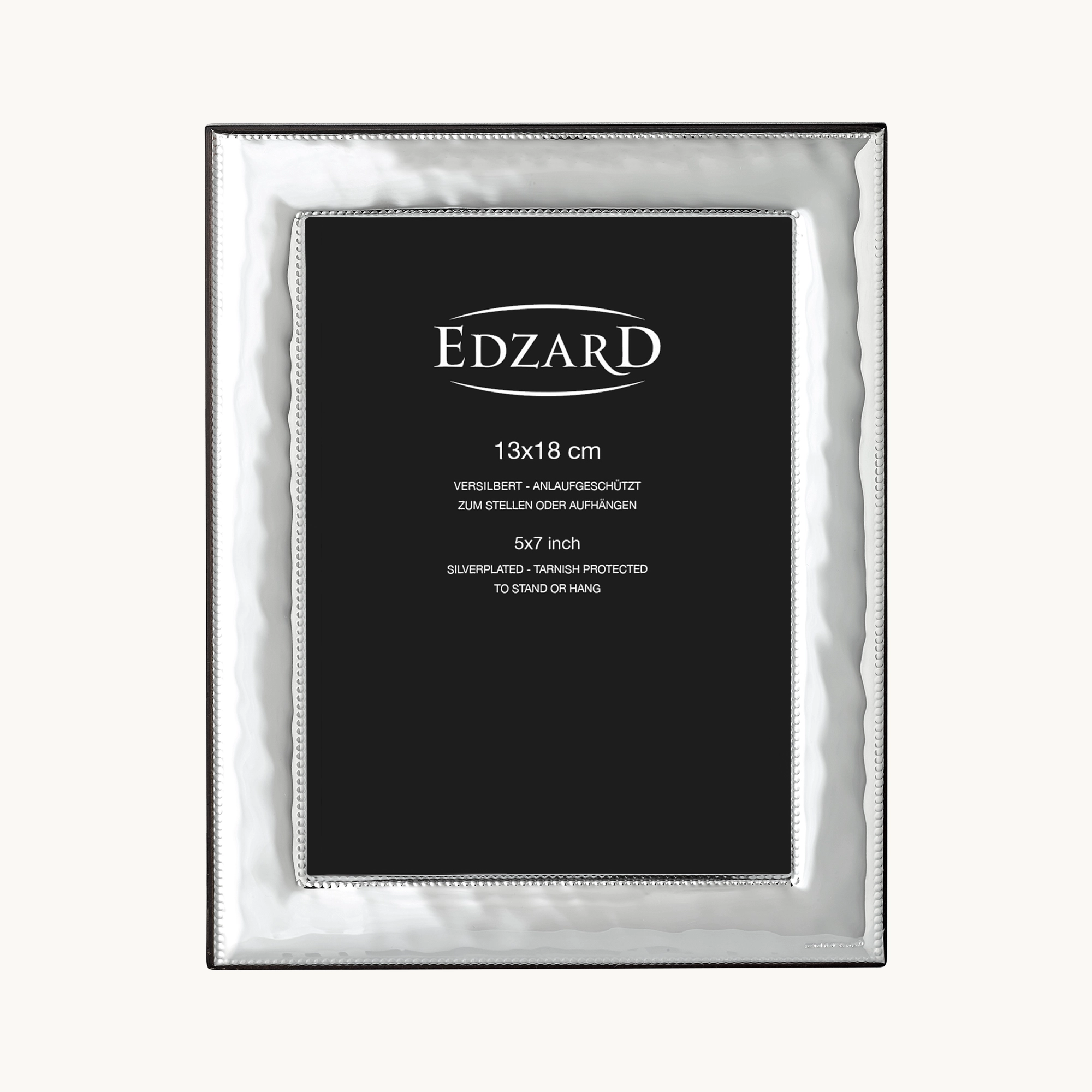 Fotorahmen Montella (13x18 cm), edel versilbert, anlaufgeschützt, mit Holzdekor-Rücken