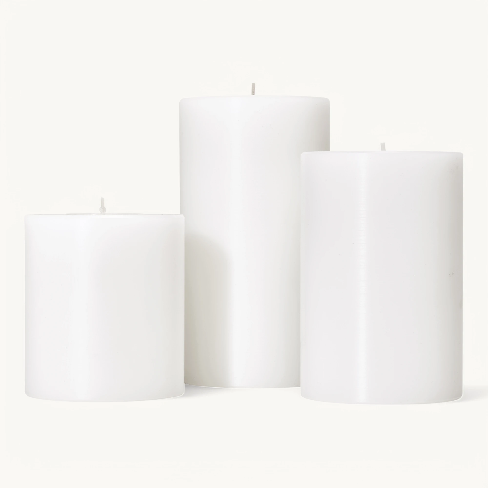 3er-Set Dauerkerze Cornelius (Höhe 6/8/10 cm, ø 6 cm), weiß, Teelichthalter hitzebeständig 90°