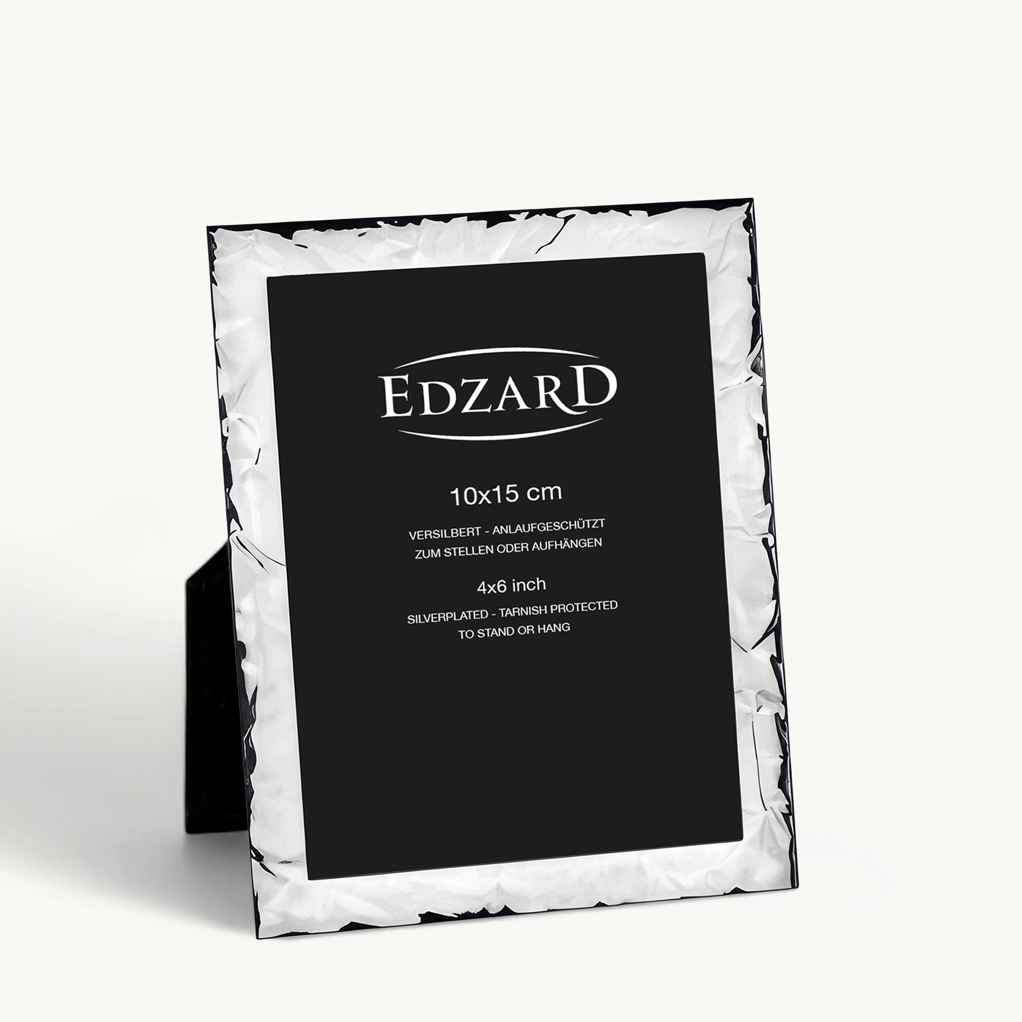 Fotorahmen Carpino (10x15 cm), edel versilbert, anlaufgeschützt, mit Holzdekor-Rücken