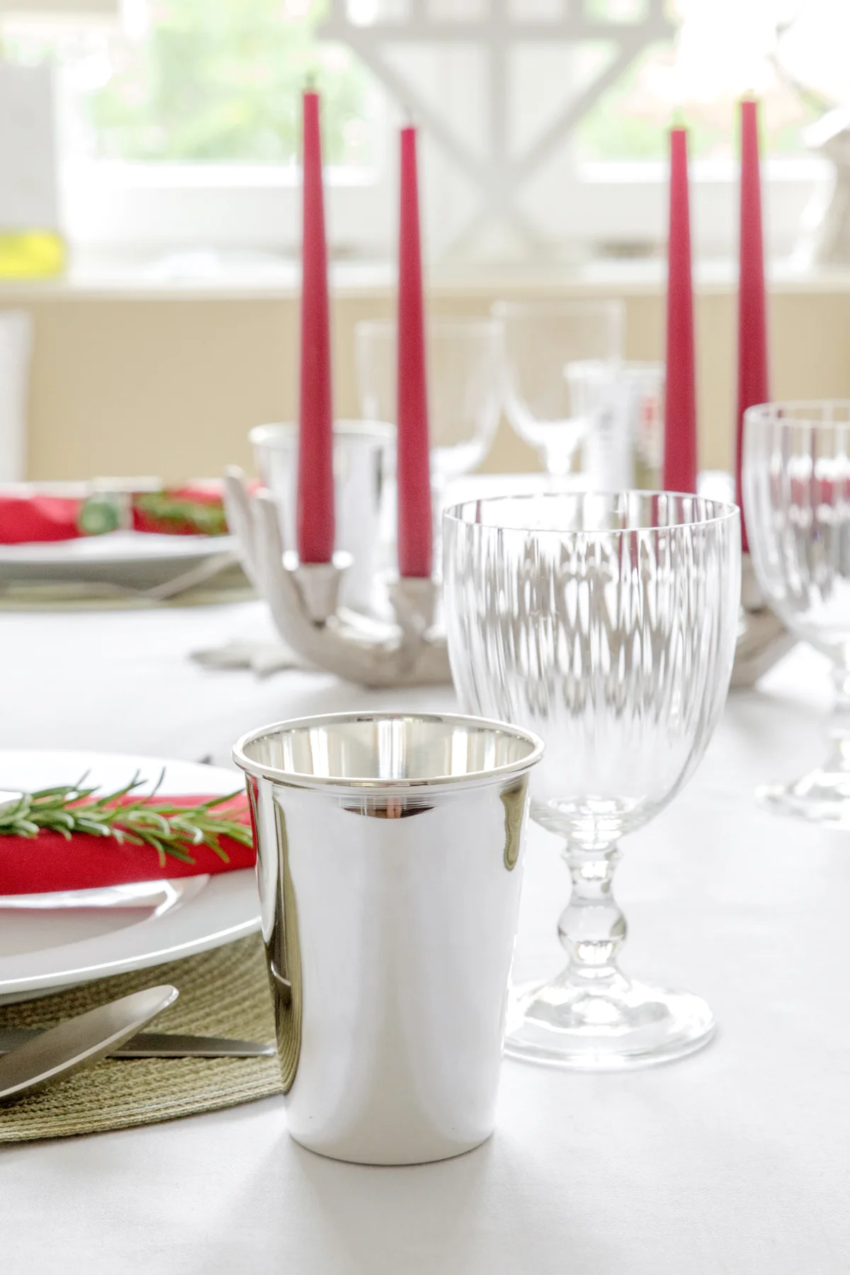 4er-Set Trinkbecher Mido (Höhe 10 cm, Füllmenge 250 ml), glatt, edel versilbert