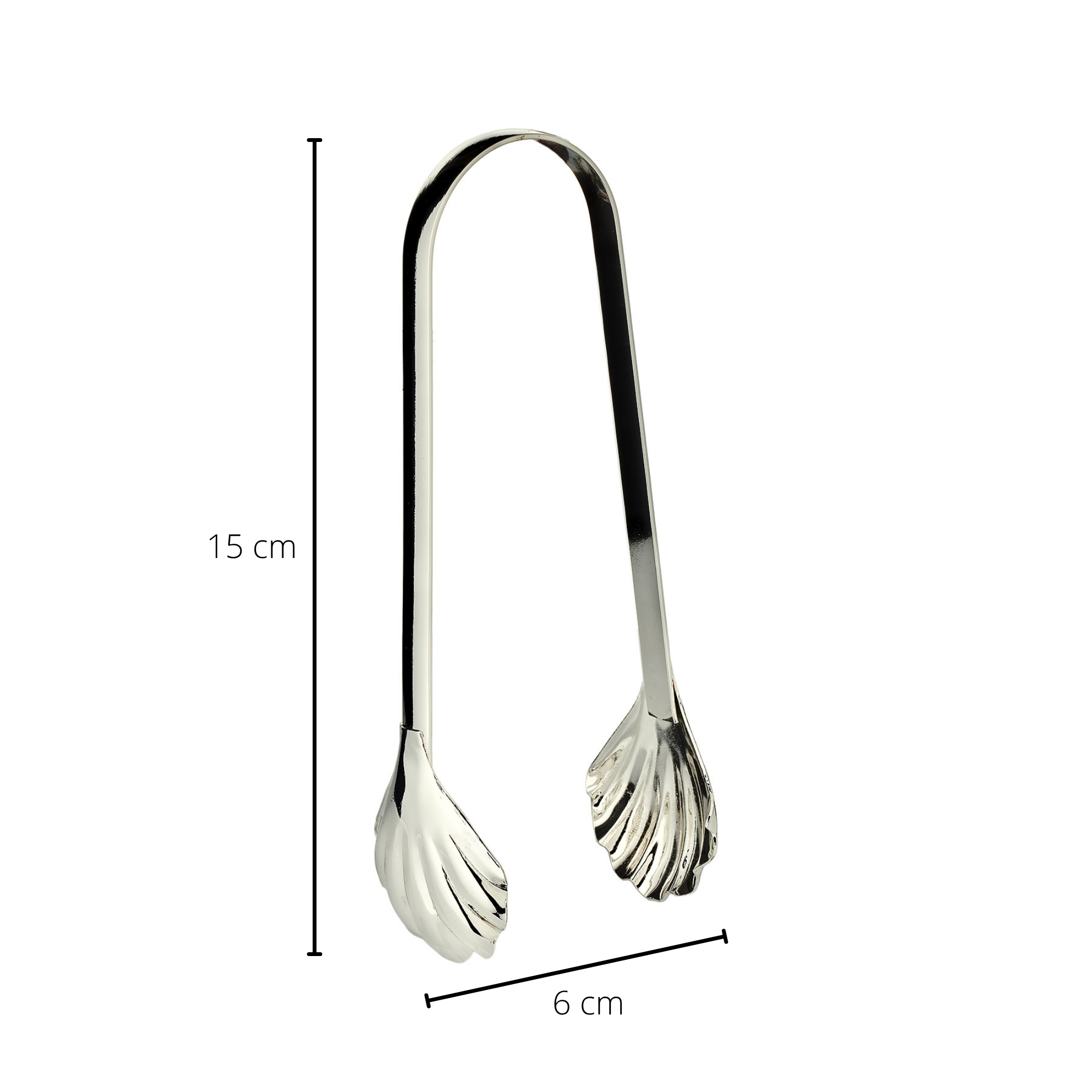 Eiszange Vongola (Länge 15 cm),  Edelstahl Servierzange für Eis