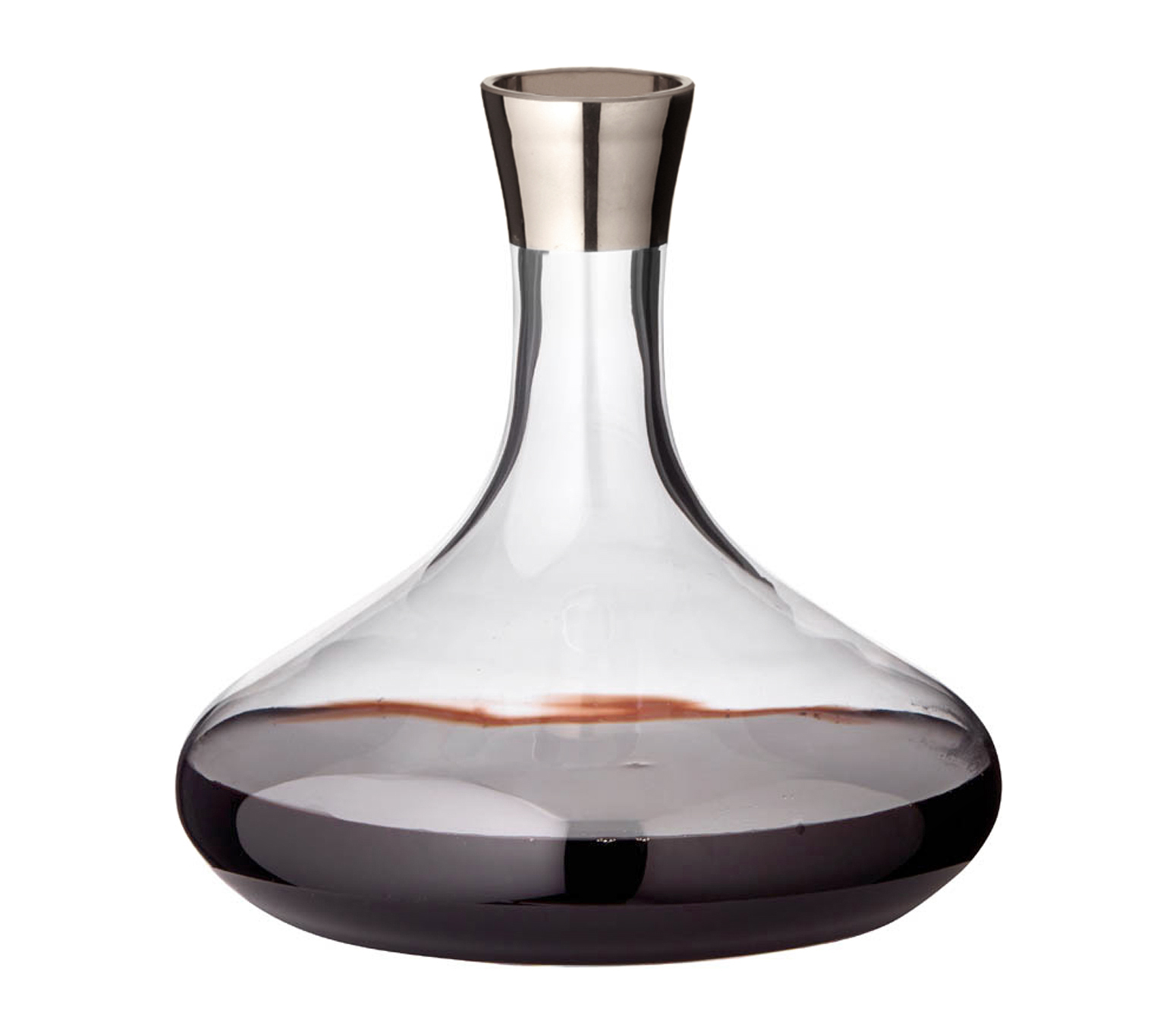 2. Wahl Karaffe Edward, mundgeblasenes Kristallglas mit Platinrand, Höhe 19 cm, 1,6 Liter