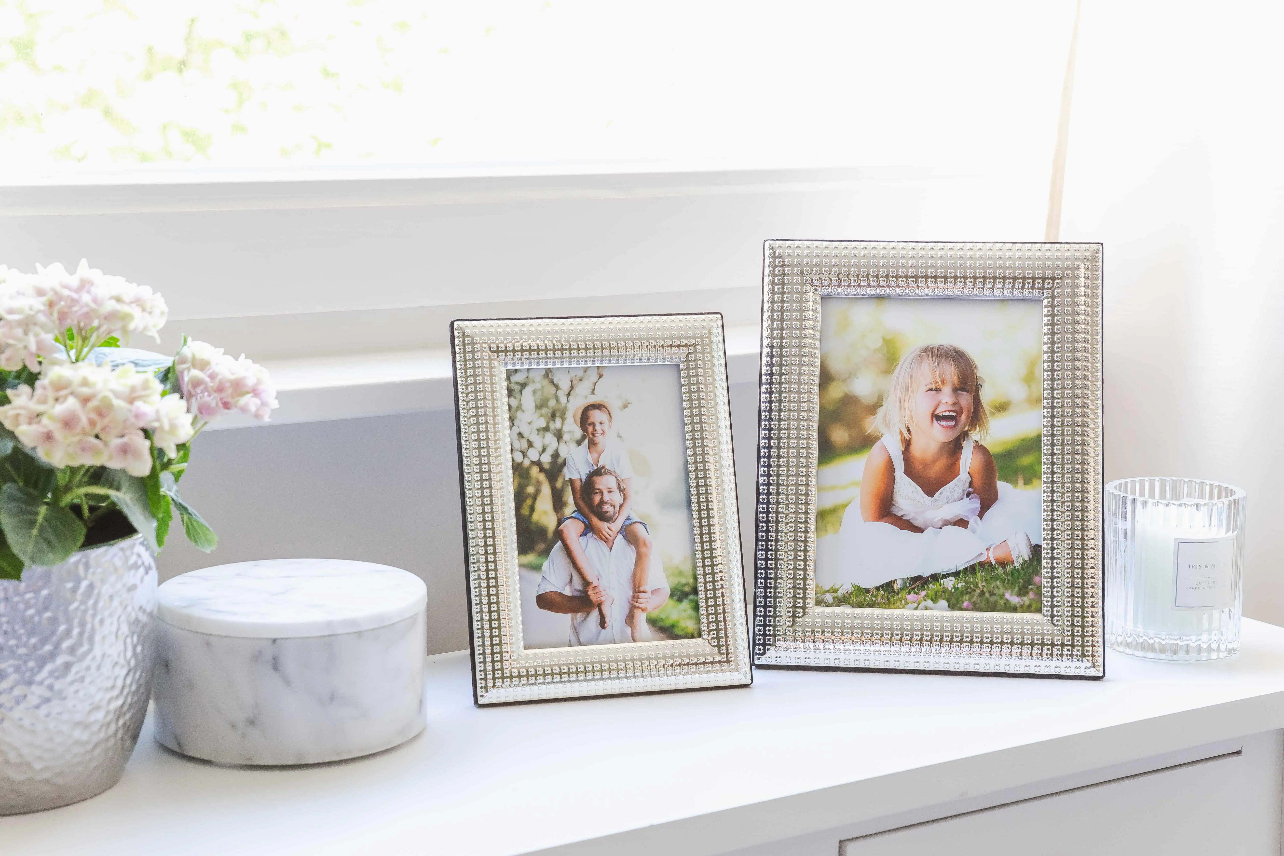 Fotorahmen Bellagio für Foto 13 x 18 cm, gemustert, edel versilbert, anlaufgeschützt, mit 2 Aufhänger