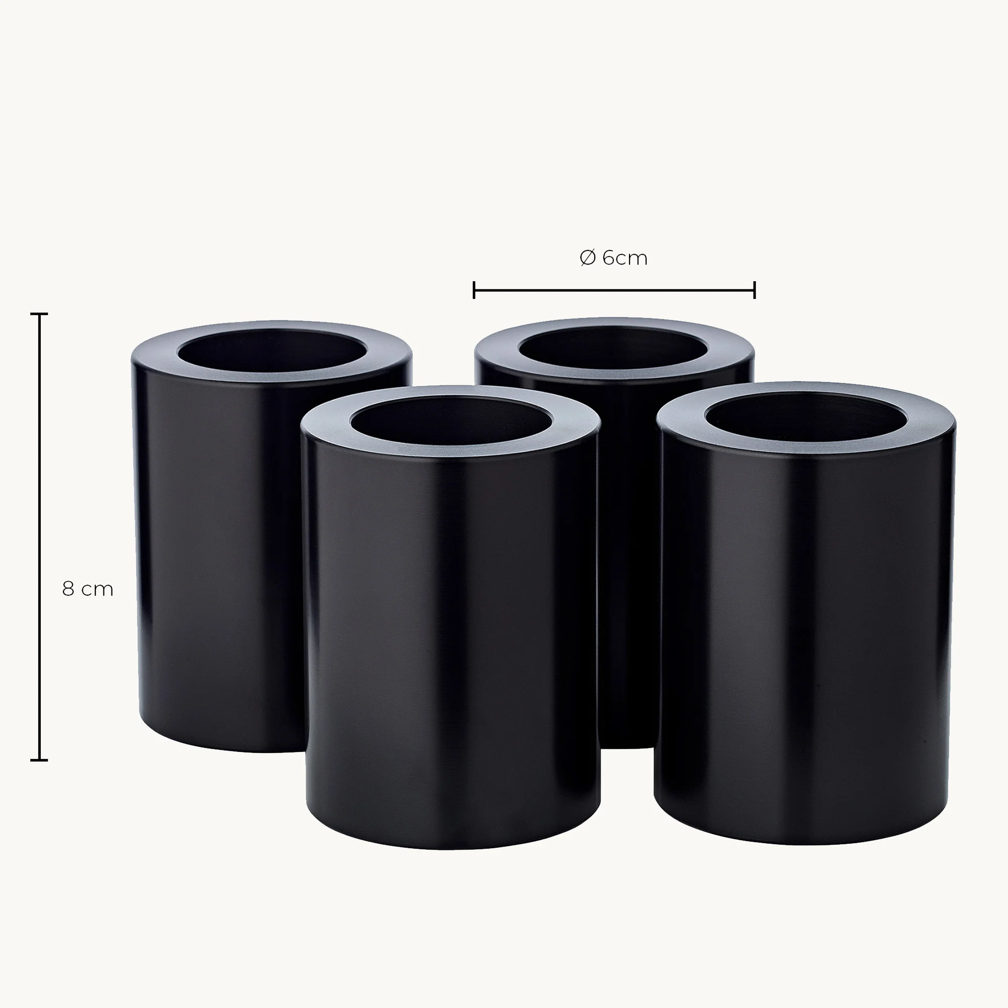 4er-Set Dauerkerze Cornelius (Höhe 8 cm, Ø 6 cm) Schwarz, Teelichthalter hitzebeständig bis 90° 4er-Set Dauerkerze Cornelius (Höhe 8 cm, Ø 6 cm) Schwarz, Teelichthalter hitzebeständig bis 90°