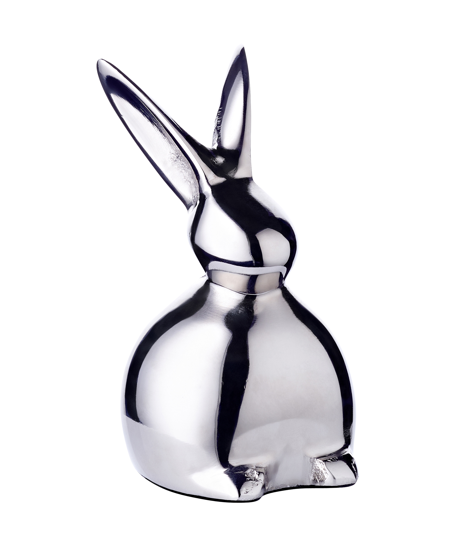 Dekofigur Hase Louis (Höhe 18 cm) Aluminium vernickelt