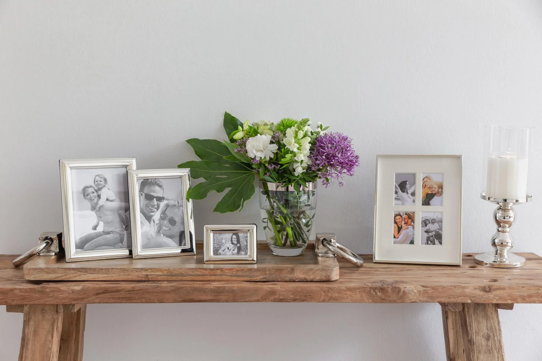 Vase Charlotte (Höhe 16 cm, Ø 12 cm), mundgeblasenes Kristallglas mit Platinrand Vase Charlotte (Höhe 16 cm, Ø 12 cm), mundgeblasenes Kristallglas mit Platinrand