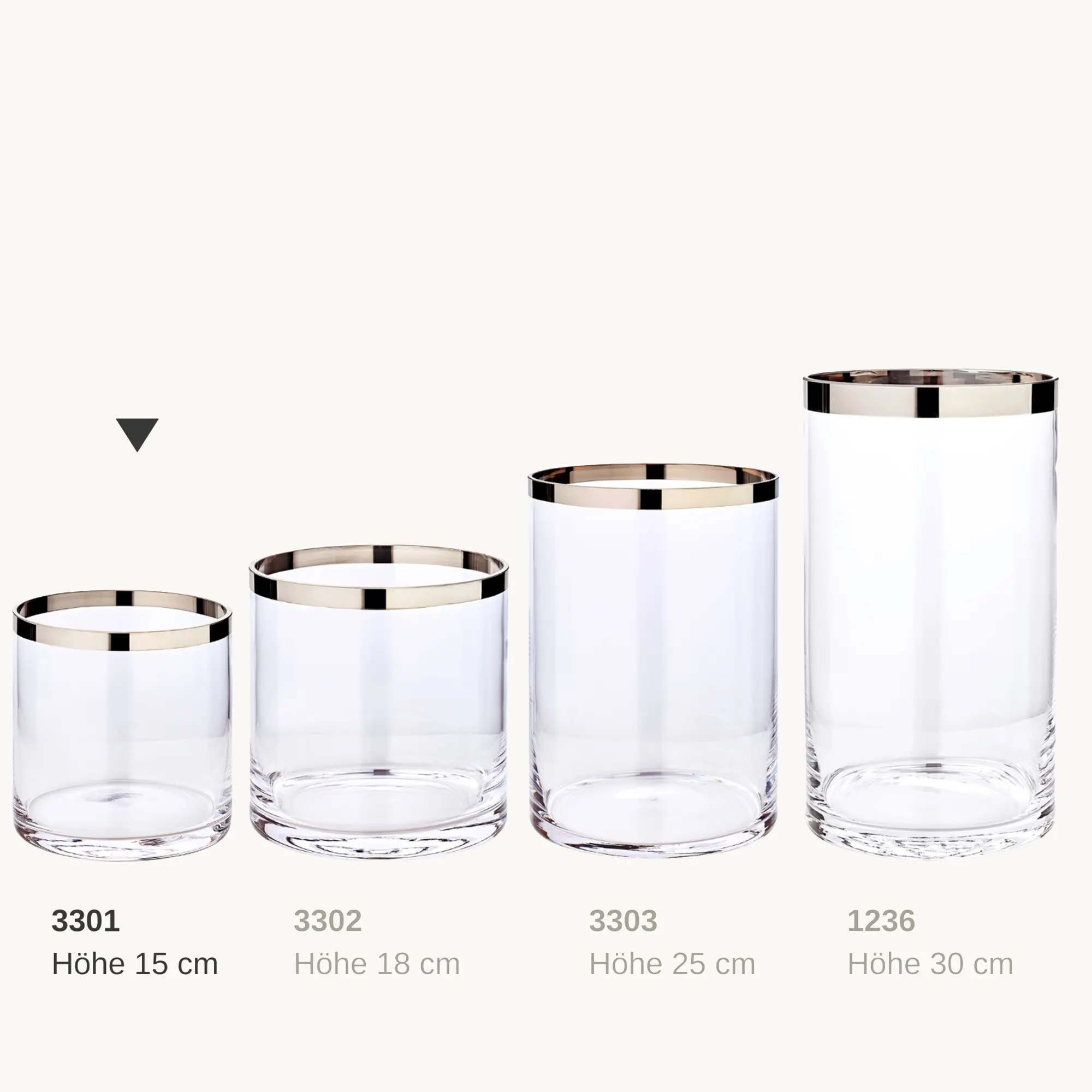 Windlicht Molly (Höhe 15 cm), mundgeblasenes Kristallglas mit Platinrand Windlicht Molly (Höhe 15 cm), mundgeblasenes Kristallglas mit Platinrand
