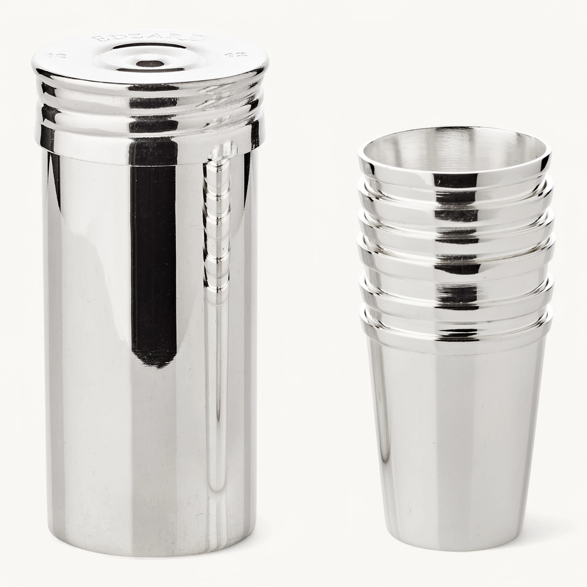 6er-Set Schnapsbecher Moya (Höhe 5 cm, Füllmenge 2 cl), inkl. Box, edel versilbert