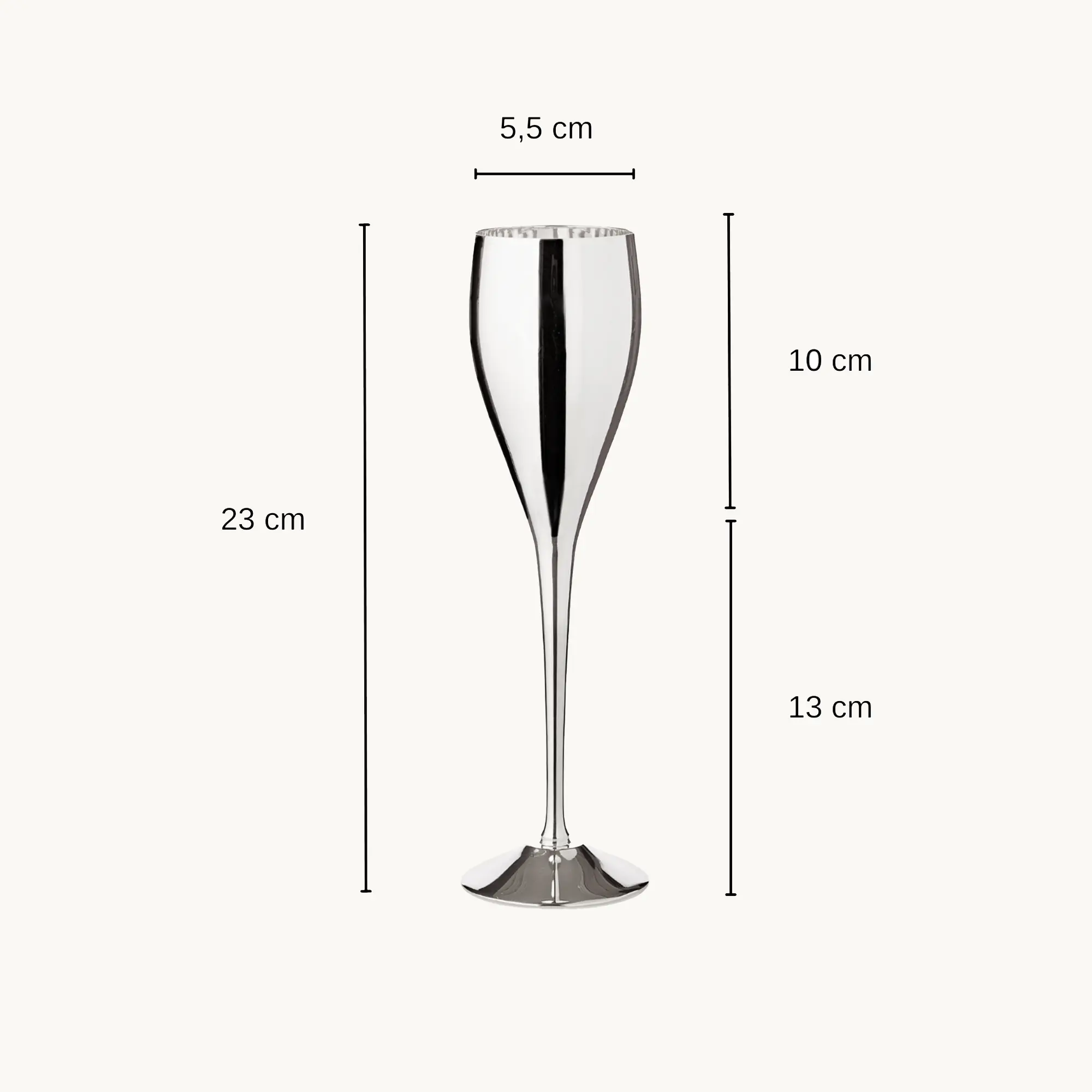 Sektkelch Dodo (Höhe 23 cm, Füllmenge 200 ml), glatt, edel versilbert Sektkelch Dodo (Höhe 23 cm, Füllmenge 200 ml), glatt, edel versilbert