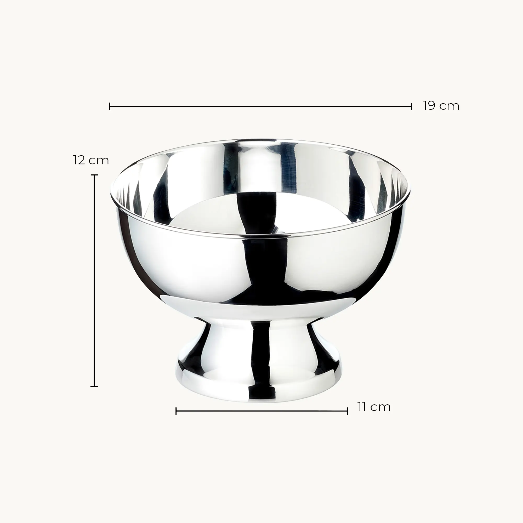 Kaviarschale Palma mit Glaseinsatz, schwerversilbert, Durchmesser 19 cm