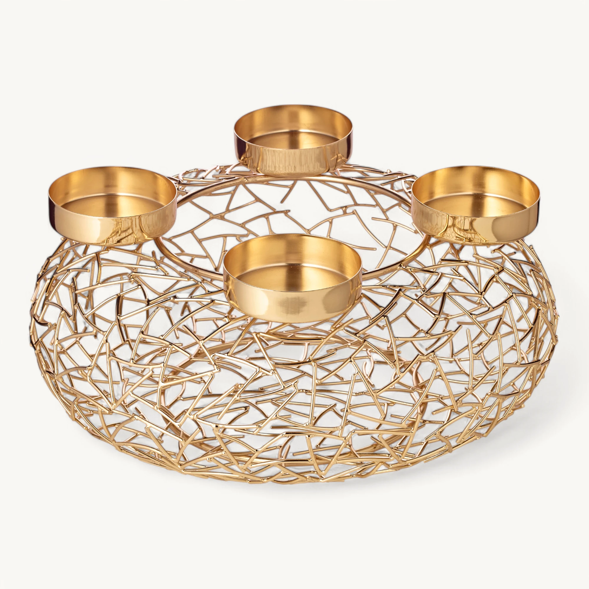 Adventskranz Milano (ø 34 cm), goldfarben, glänzend, Edelstahl Adventskranz Milano (ø 34 cm), goldfarben, glänzend, Edelstahl