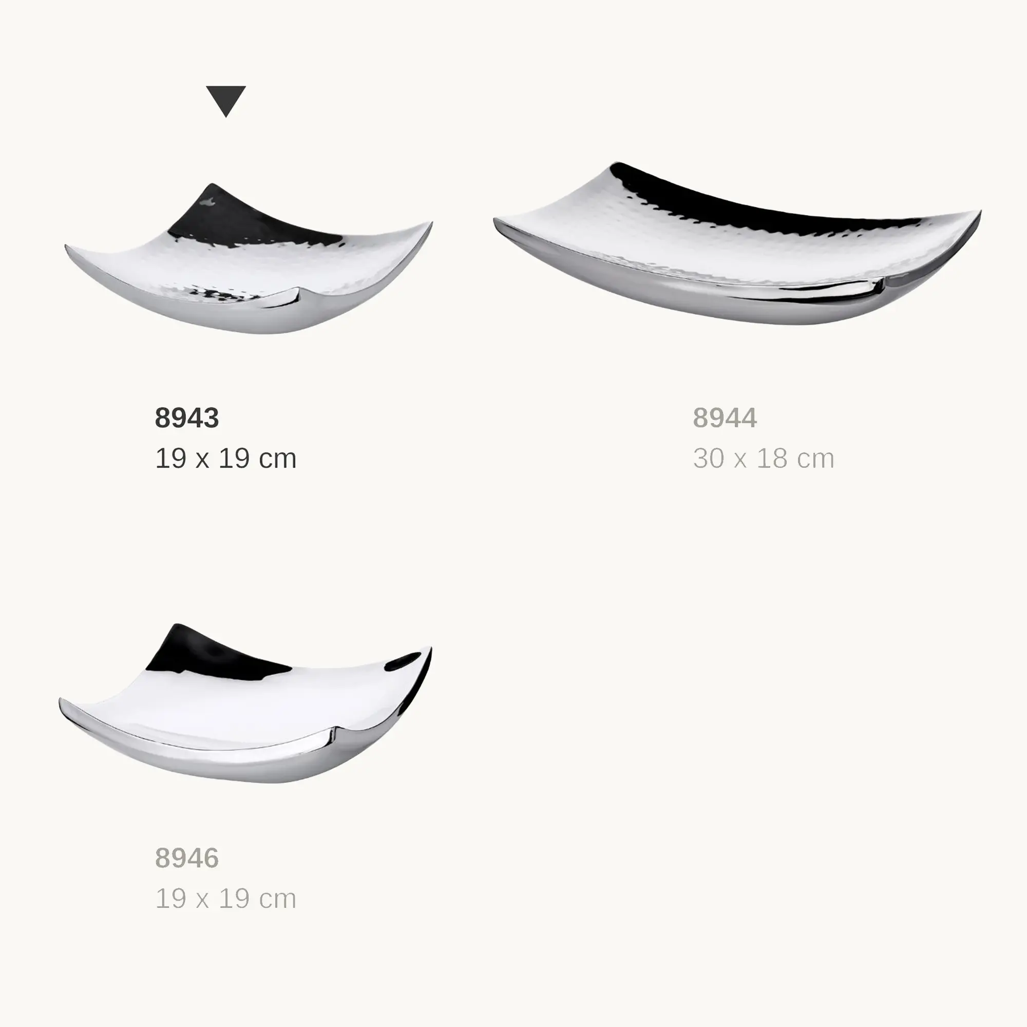 Schale Dallas (19 x 19 cm), quadratisch, silberfarben, gehämmert, hochglanzpoliert, Edelstahl Schale Dallas (19 x 19 cm), quadratisch, silberfarben, gehämmert, hochglanzpoliert, Edelstahl