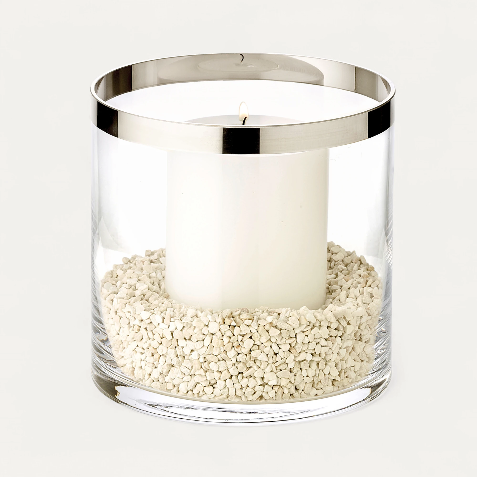Windlicht Molly (Höhe 15 cm), mundgeblasenes Kristallglas mit Platinrand Windlicht Molly (Höhe 15 cm), mundgeblasenes Kristallglas mit Platinrand