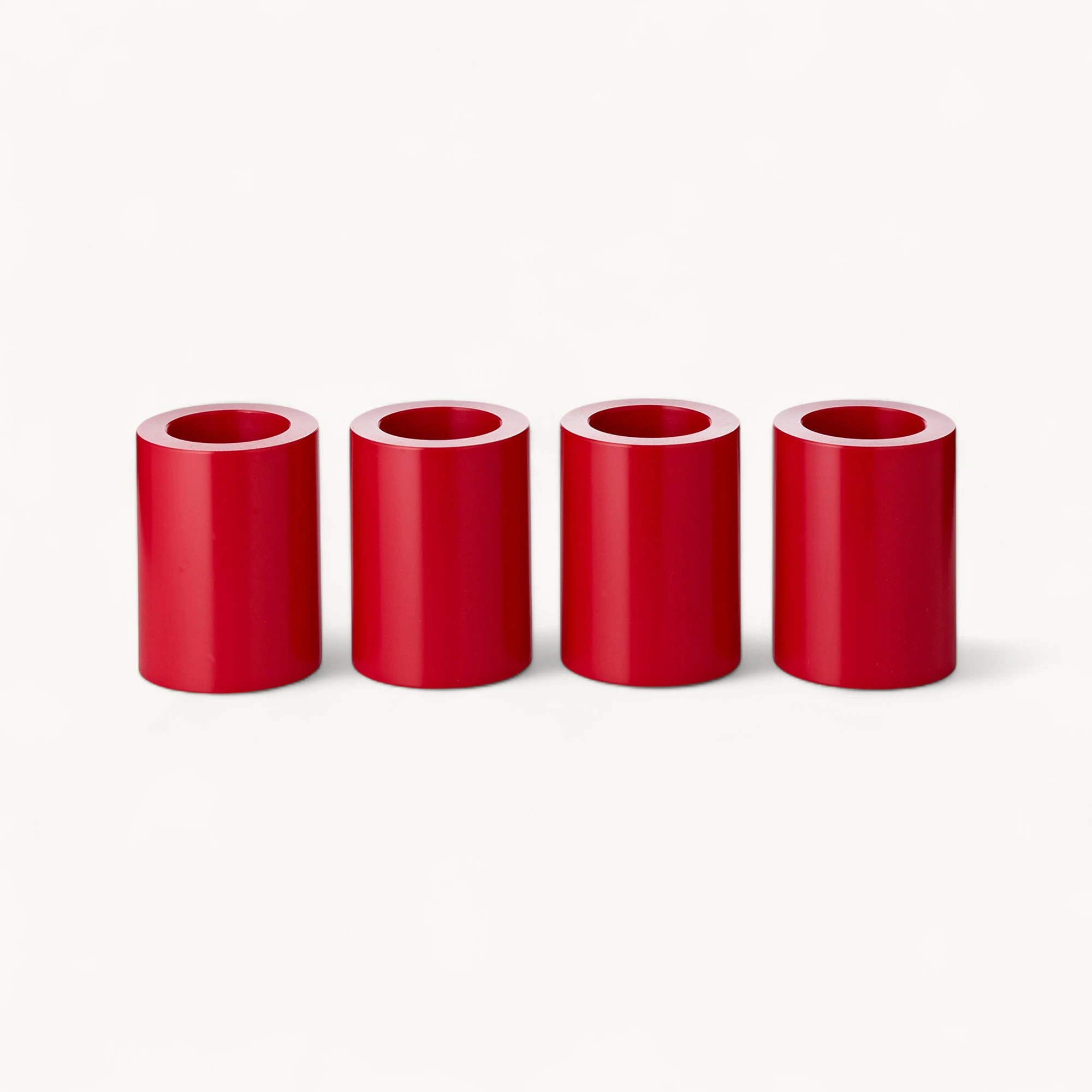 4er Set Teelichthalter Cornelius Rot Ø 6 cm H 8 cm, Teelichthalter hitzebeständig 90° 