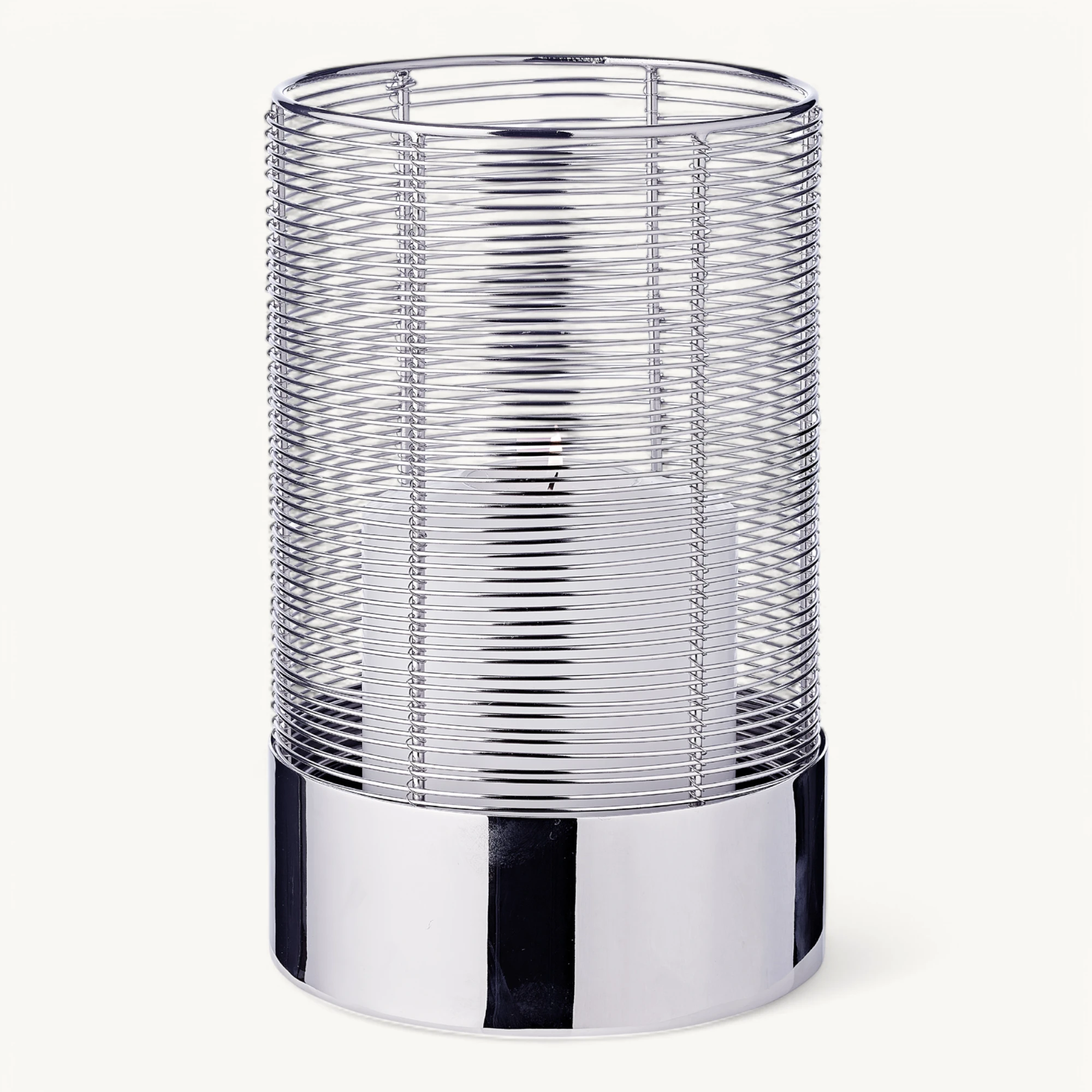 SALE Windlicht Kampen (Höhe 28 cm), vernickelter Edelstahl