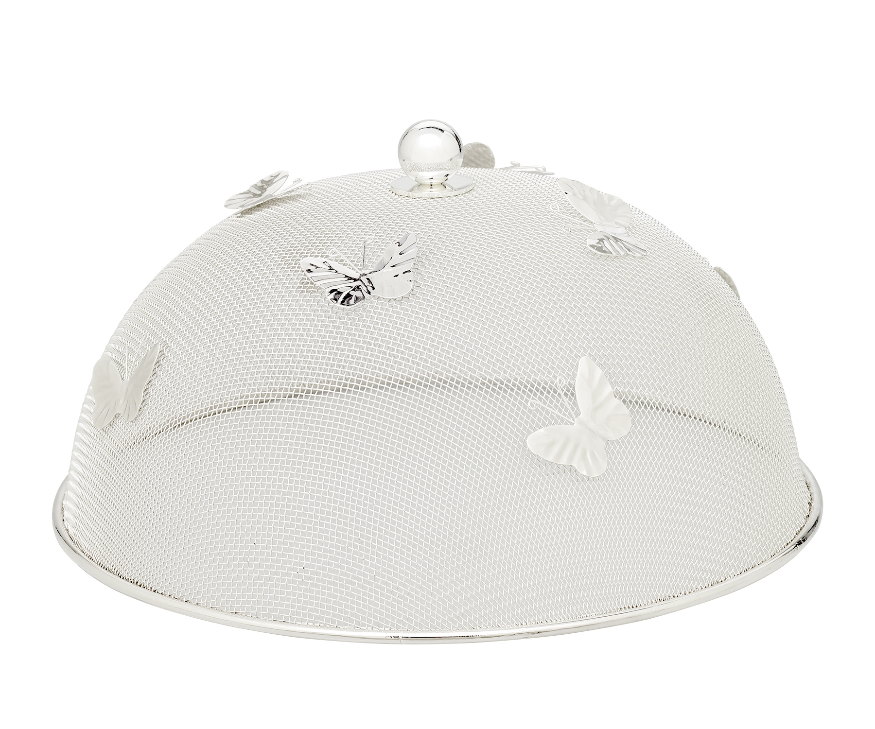 INAKTIV 2. Wahl Schutzhaube Butterfly (ø 30 cm, H 16 cm), edel versilbert, anlaufgeschützt, Speisesc
