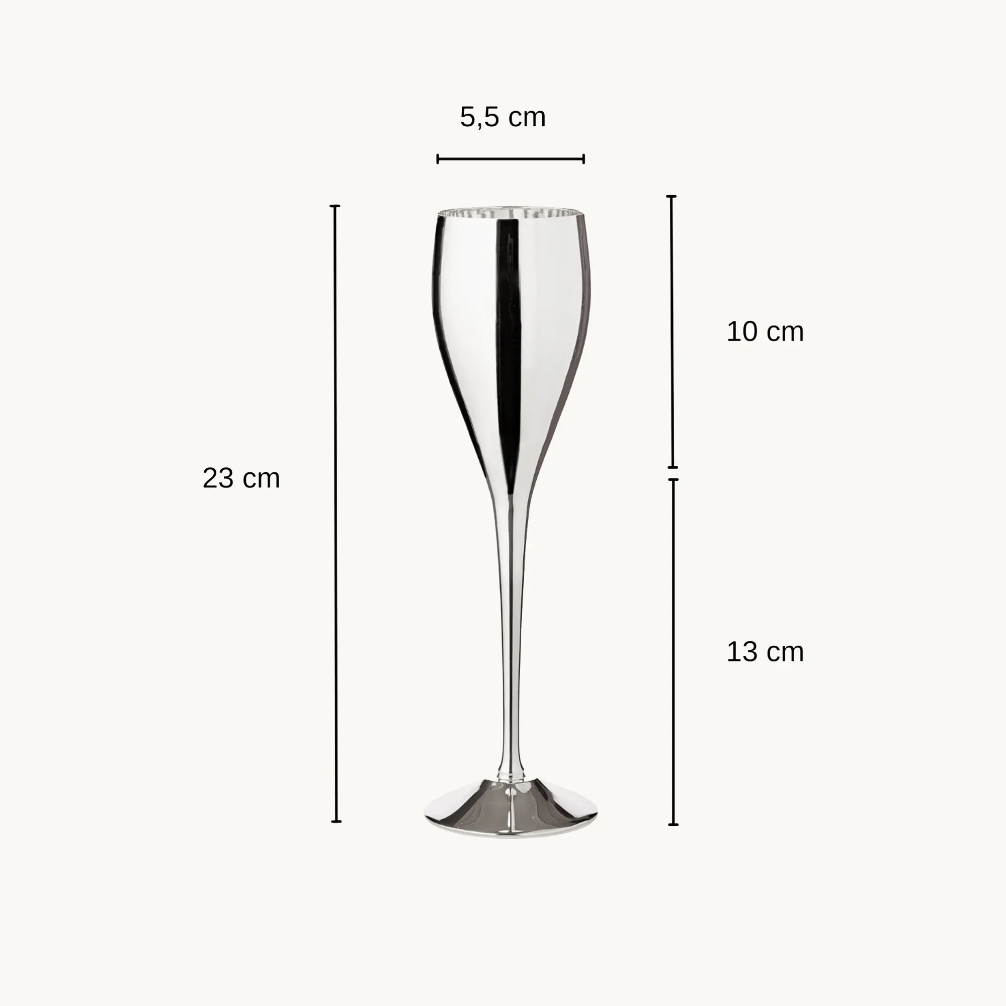 4er-Set Sektkelch Dodo (Höhe 23 cm, Füllmenge 200 ml), glatt, edel versilbert