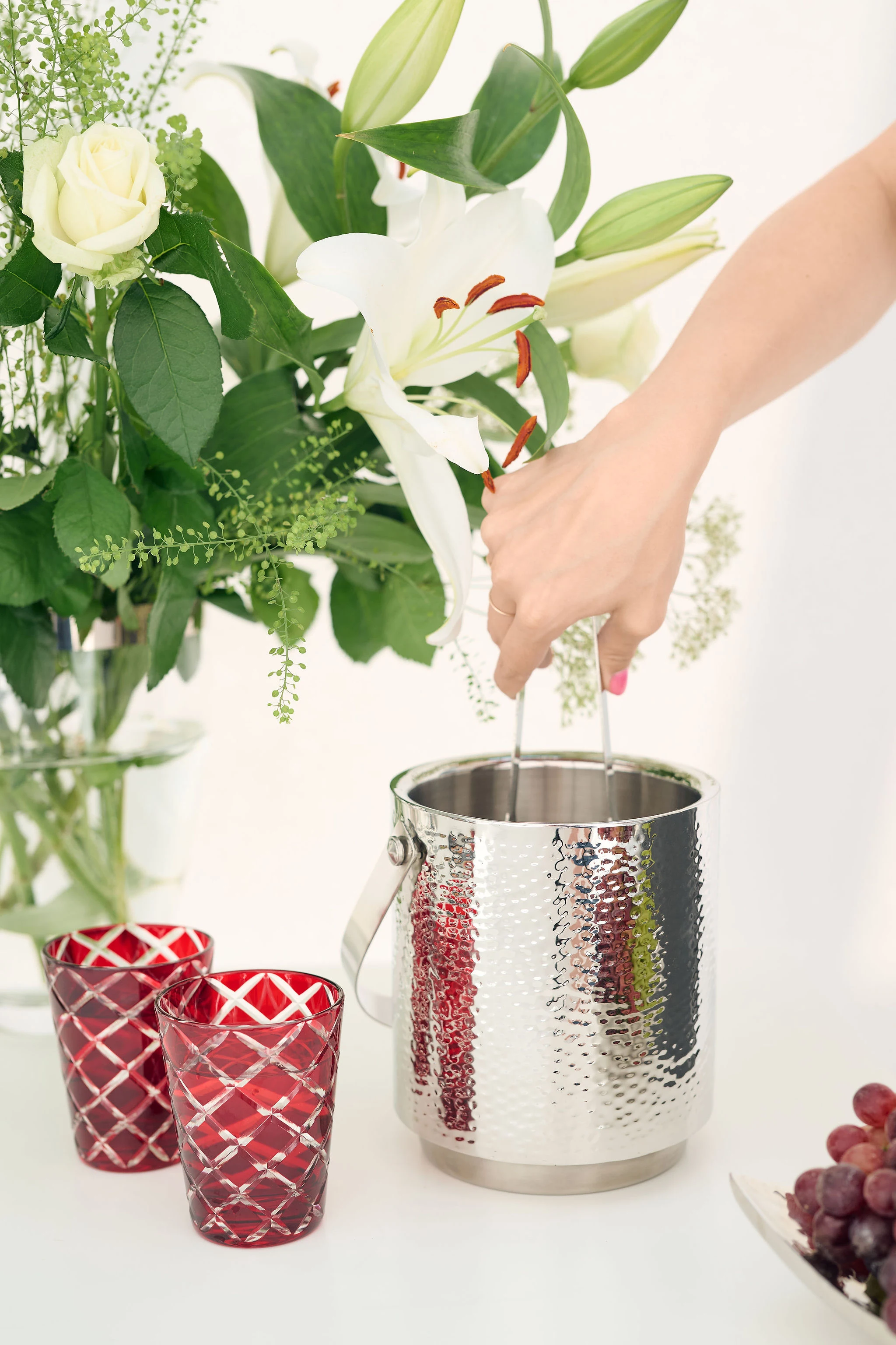 4er-Set Kristallgläser Dio (Höhe 10 cm, Füllmenge 230 ml), rubinrot, handgeschliffenes Glas