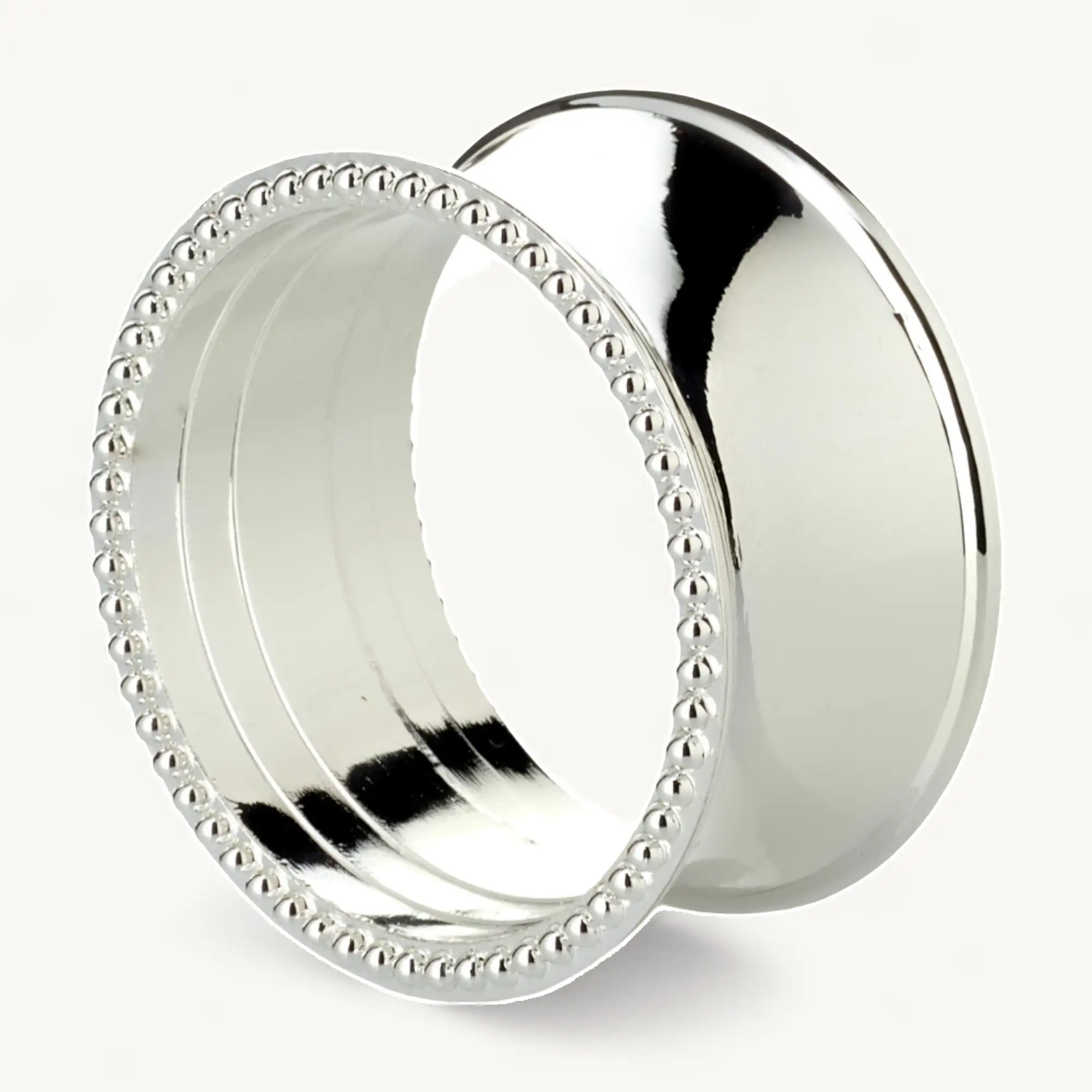 4er-Set Serviettenringe Perla (Ø 5 cm, Höhe 2 cm), mit Perlen, edel versilbert, anlaufgeschützt