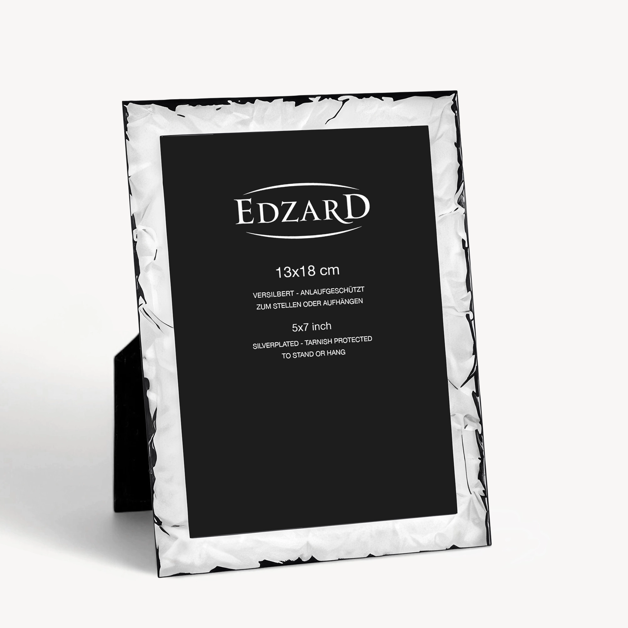 Fotorahmen Carpino (13x18 cm), edel versilbert, anlaufgeschützt, mit Holzdekor-Rücken