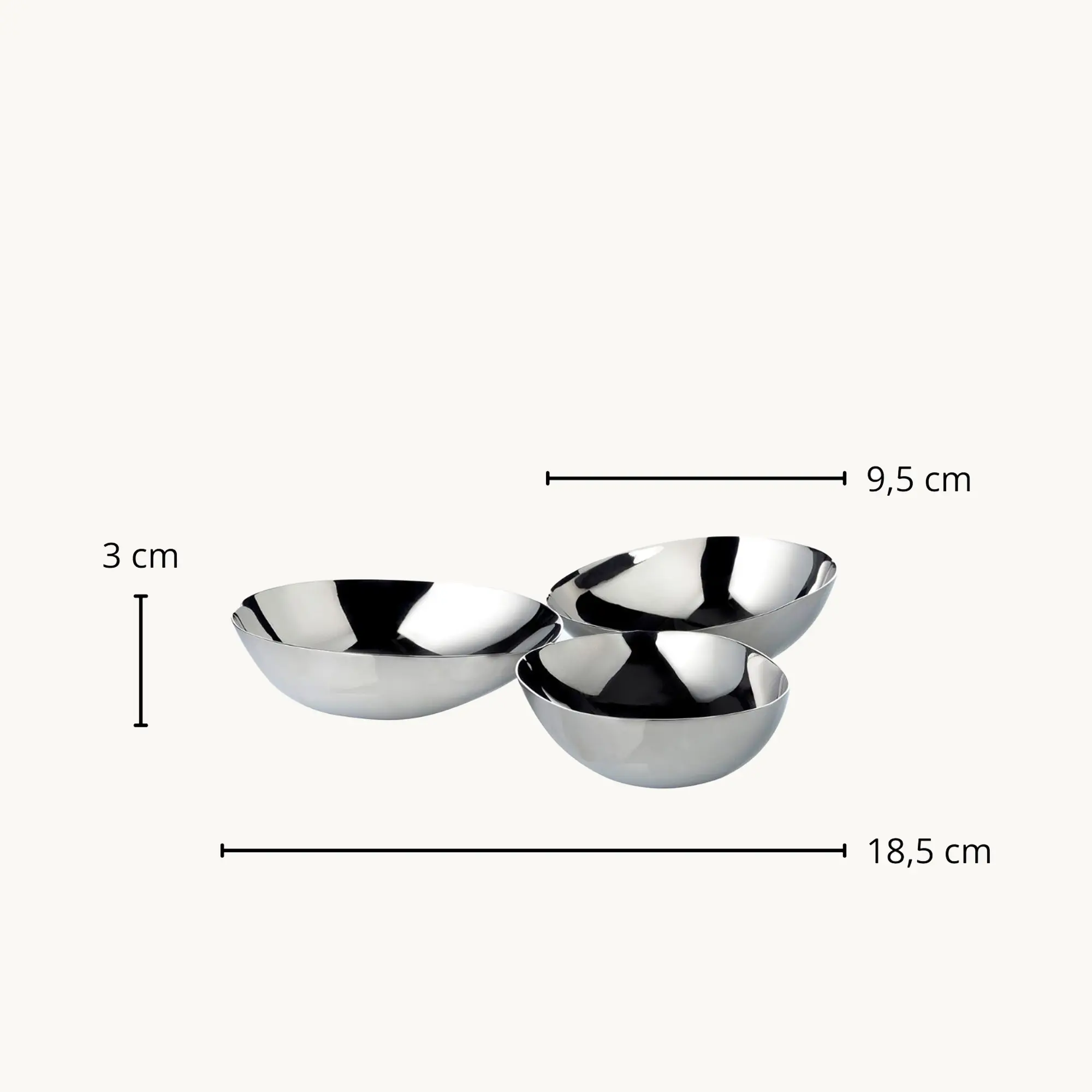 Trippleschale Luma (Ø 18 cm), Edelstahl hochglanzpoliert