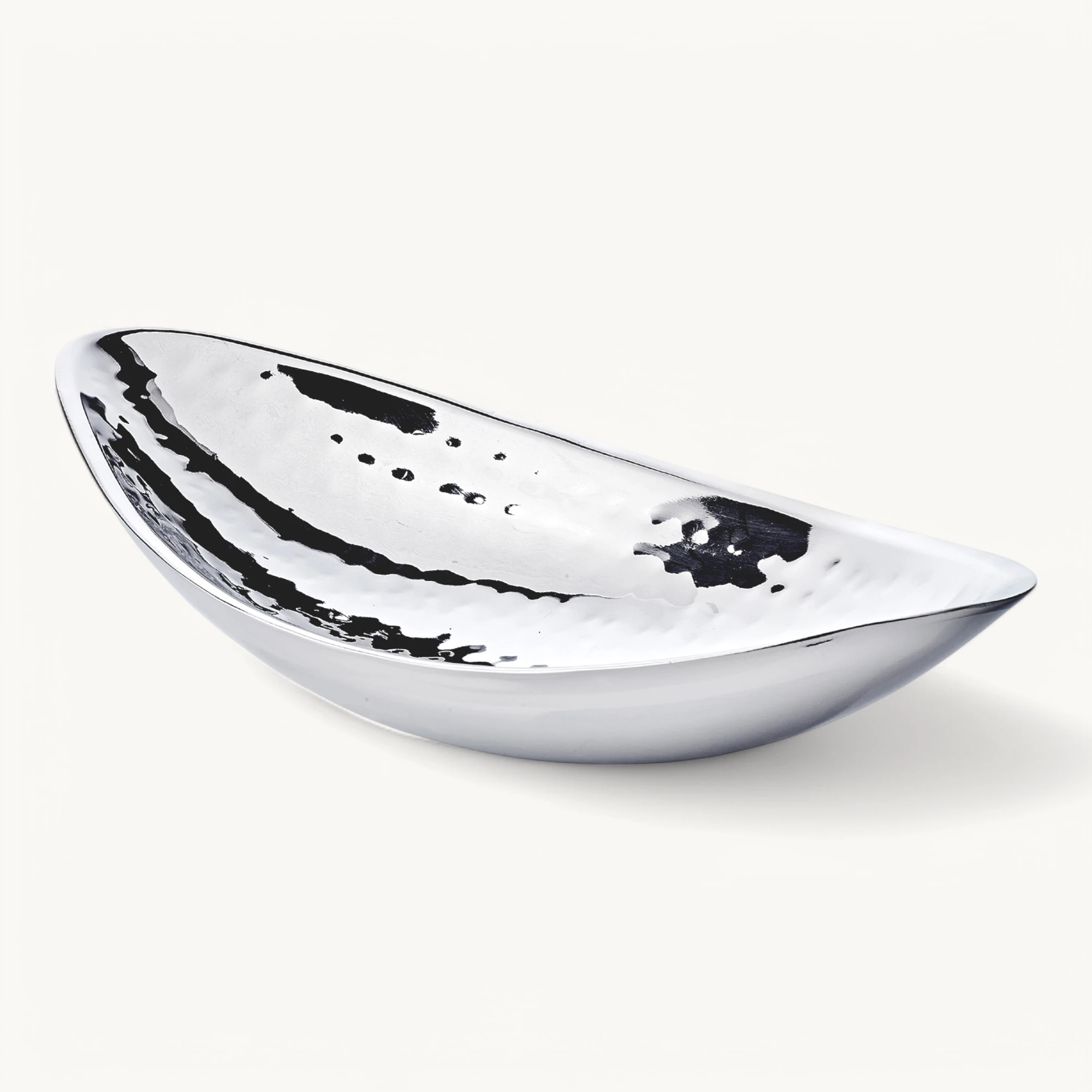Schale Halifax (Länge 27 cm), silberfarben, gehämmert, hochglanzpoliert, Edelstahl