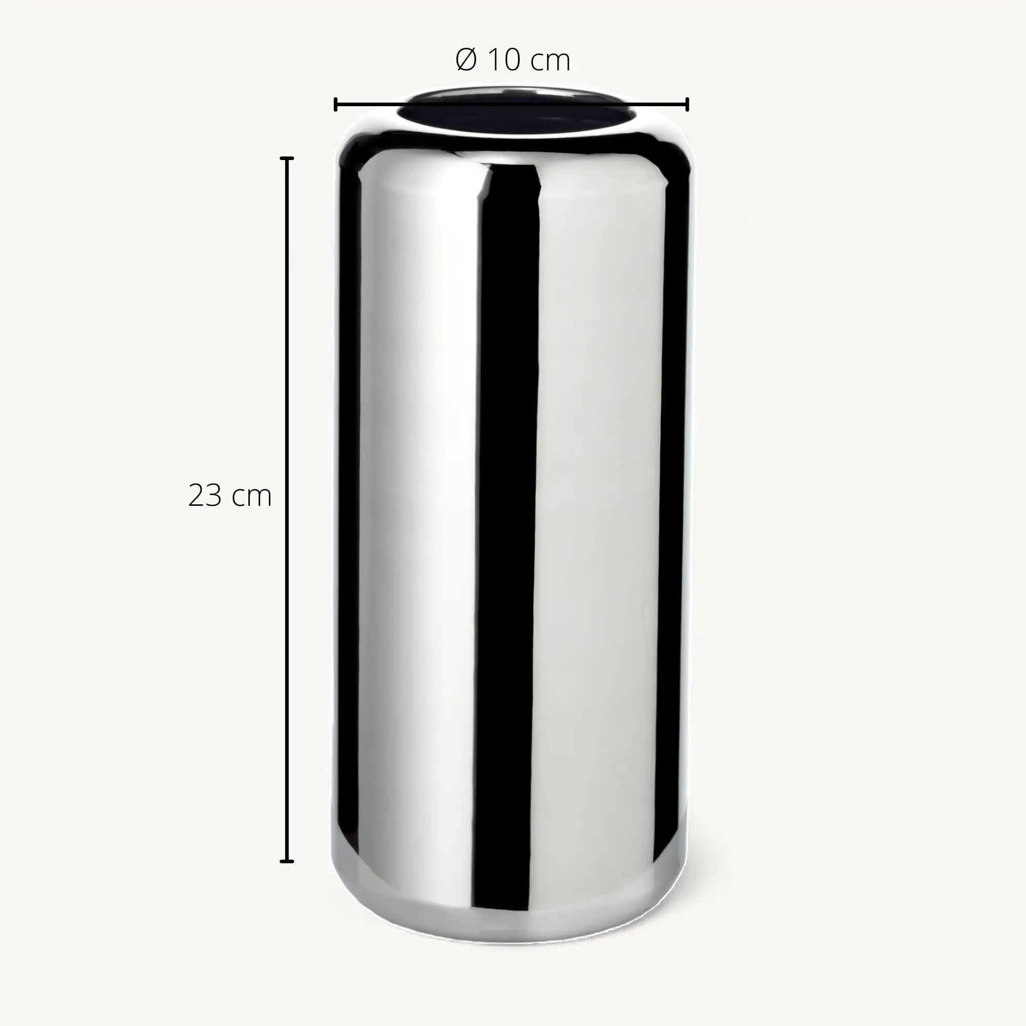 Vase Lunaria (Höhe 23 cm, Ø 10 cm), silberfarben,  Edelstahl Vase Lunaria (Höhe 23 cm, Ø 10 cm), silberfarben,  Edelstahl