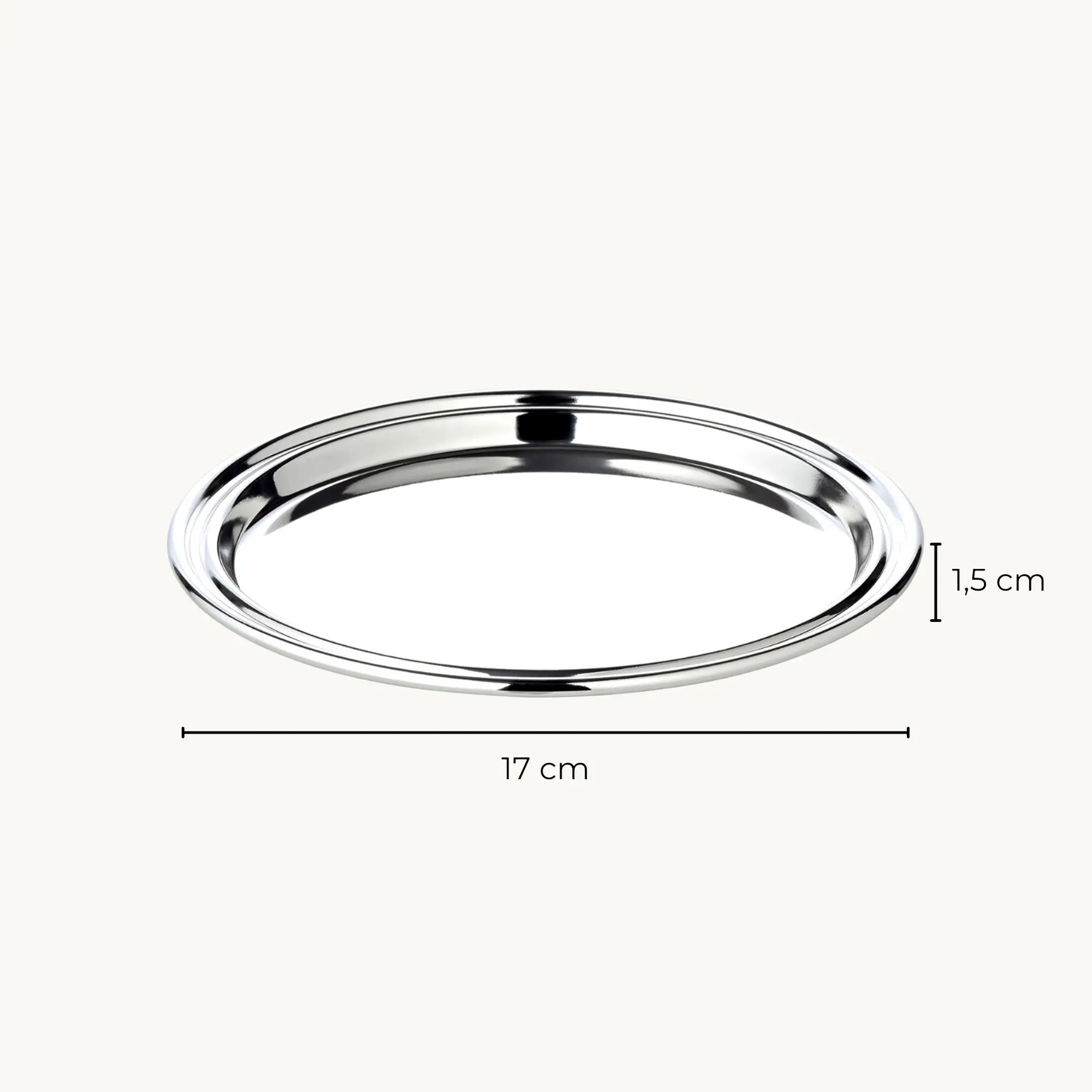 Tablett Pipe (Ø  17 cm), rund, edel versilbert Tablett Pipe (Ø  17 cm), rund, edel versilbert