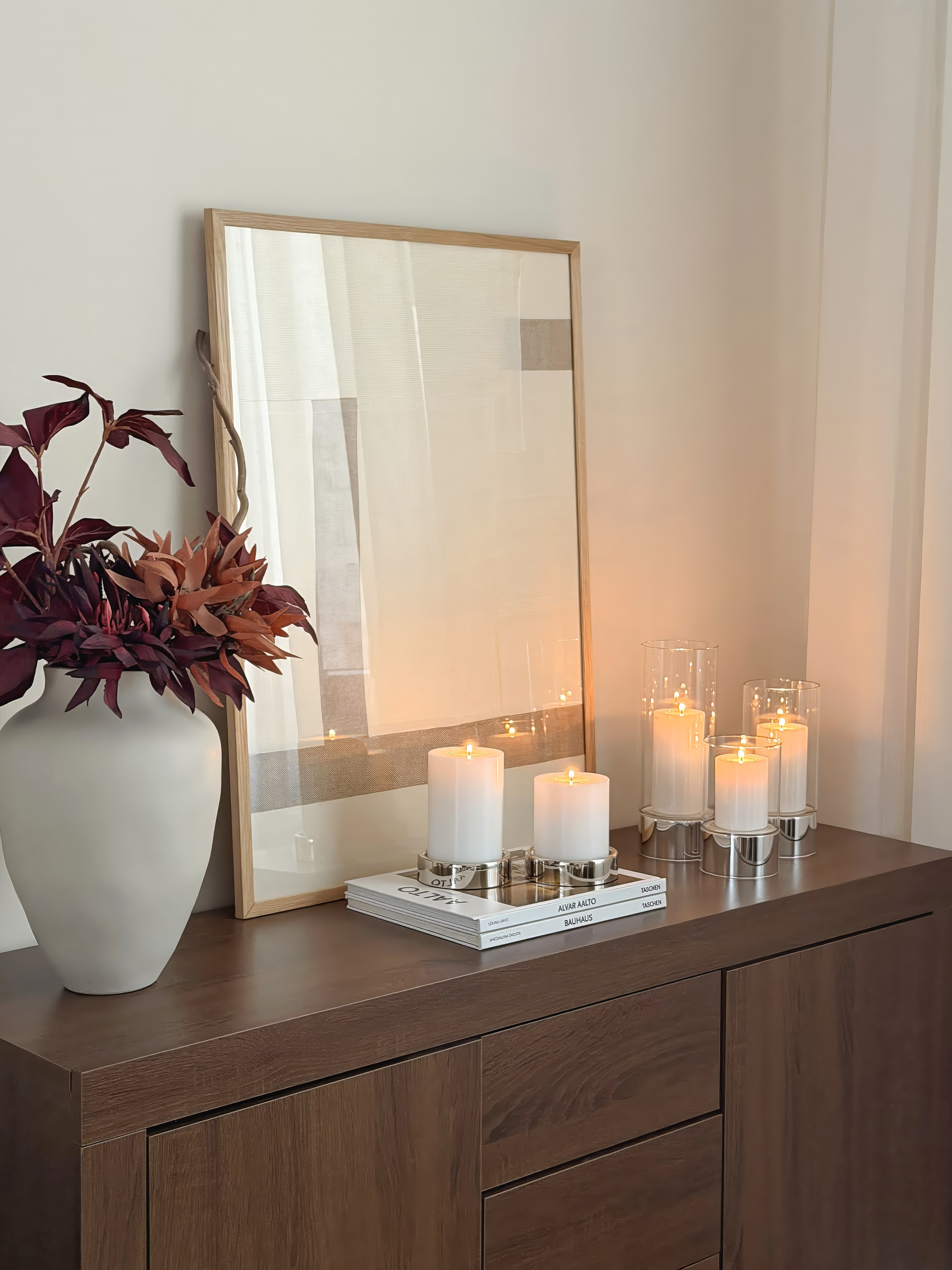 Dauerkerze Cornelius (Höhe 9 cm, ø 8 cm), weiß, Teelichthalter hitzebeständig 90°