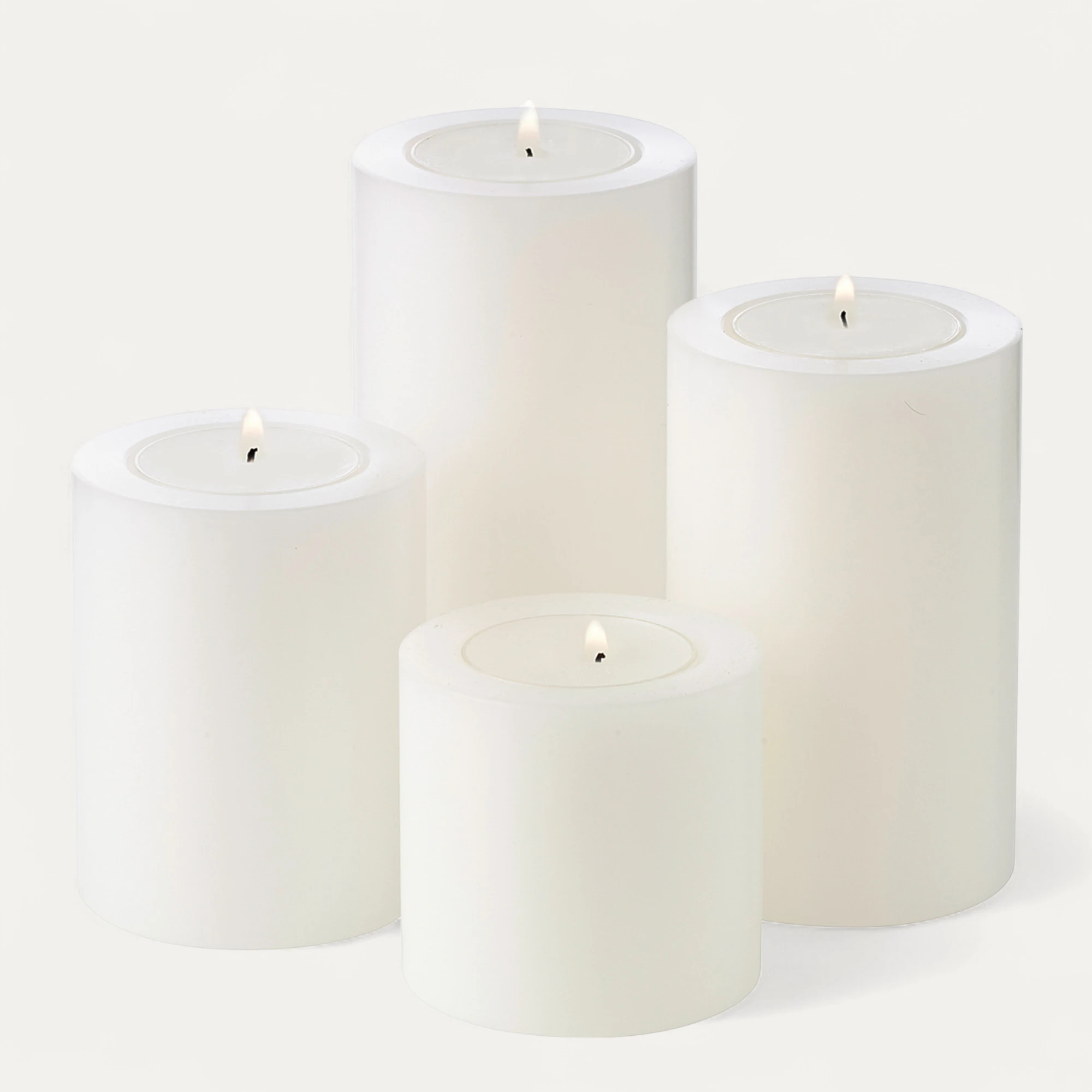 4er-Set Dauerkerze Cornelius Pine (Höhe 6/8/10/12 cm, ø 6 cm), weiß, Teelichthalter, hitzebeständig 4er-Set Dauerkerze Cornelius Pine (Höhe 6/8/10/12 cm, ø 6 cm), weiß, Teelichthalter, hitzebeständig