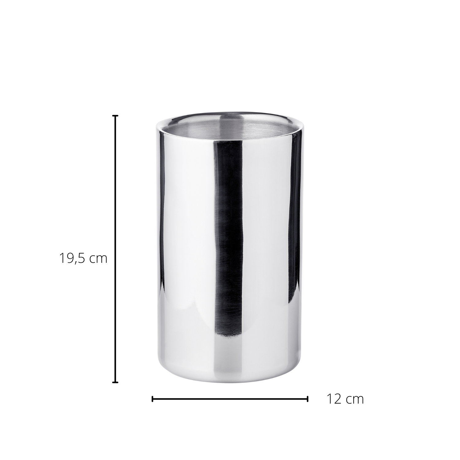 2. Wahl Weinkühler Nebraska, doppelwandig, Edelstahl hochglanzpoliert, H 20 cm, Durchmesser