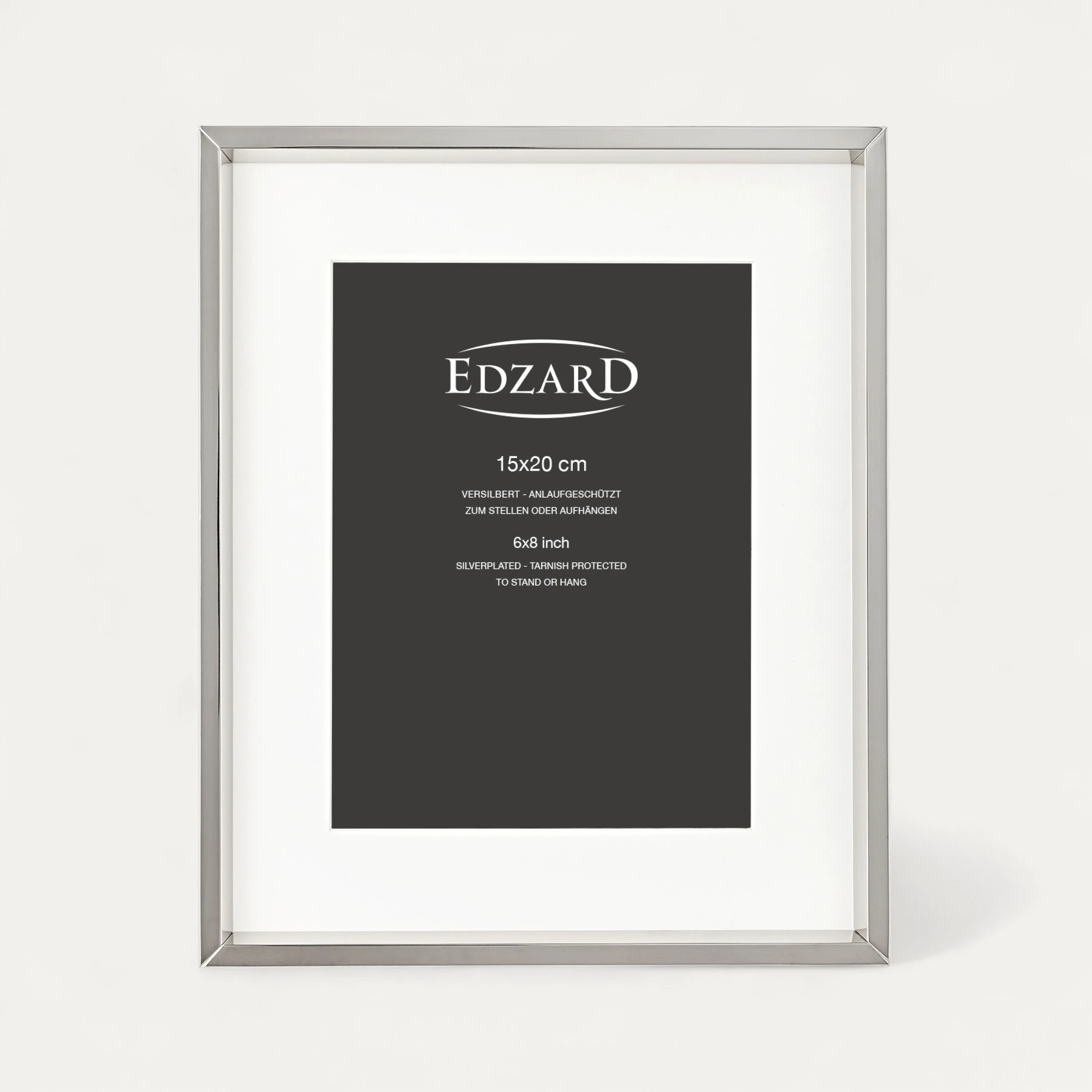 Bilderrahmen Perugia für Foto 15 x 20 cm, mit Passepartout, edel versilbert, anlaufgeschützt Bilderrahmen Perugia für Foto 15 x 20 cm, mit Passepartout, edel versilbert, anlaufgeschützt