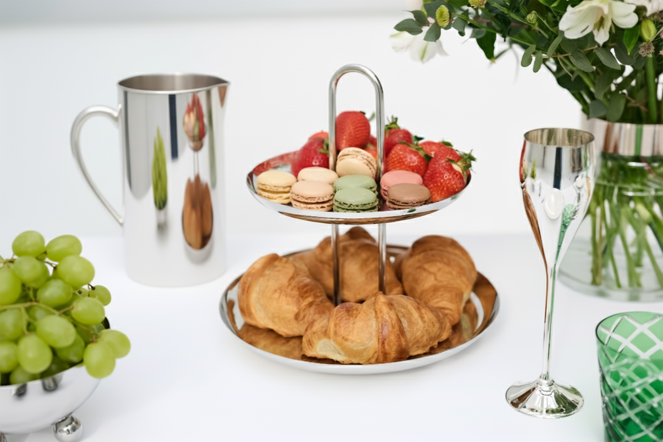 2. Wahl Krug Santana, versilbert, Höhe 20 cm, für 1,25 Liter, Kanne Karaffe Pitcher