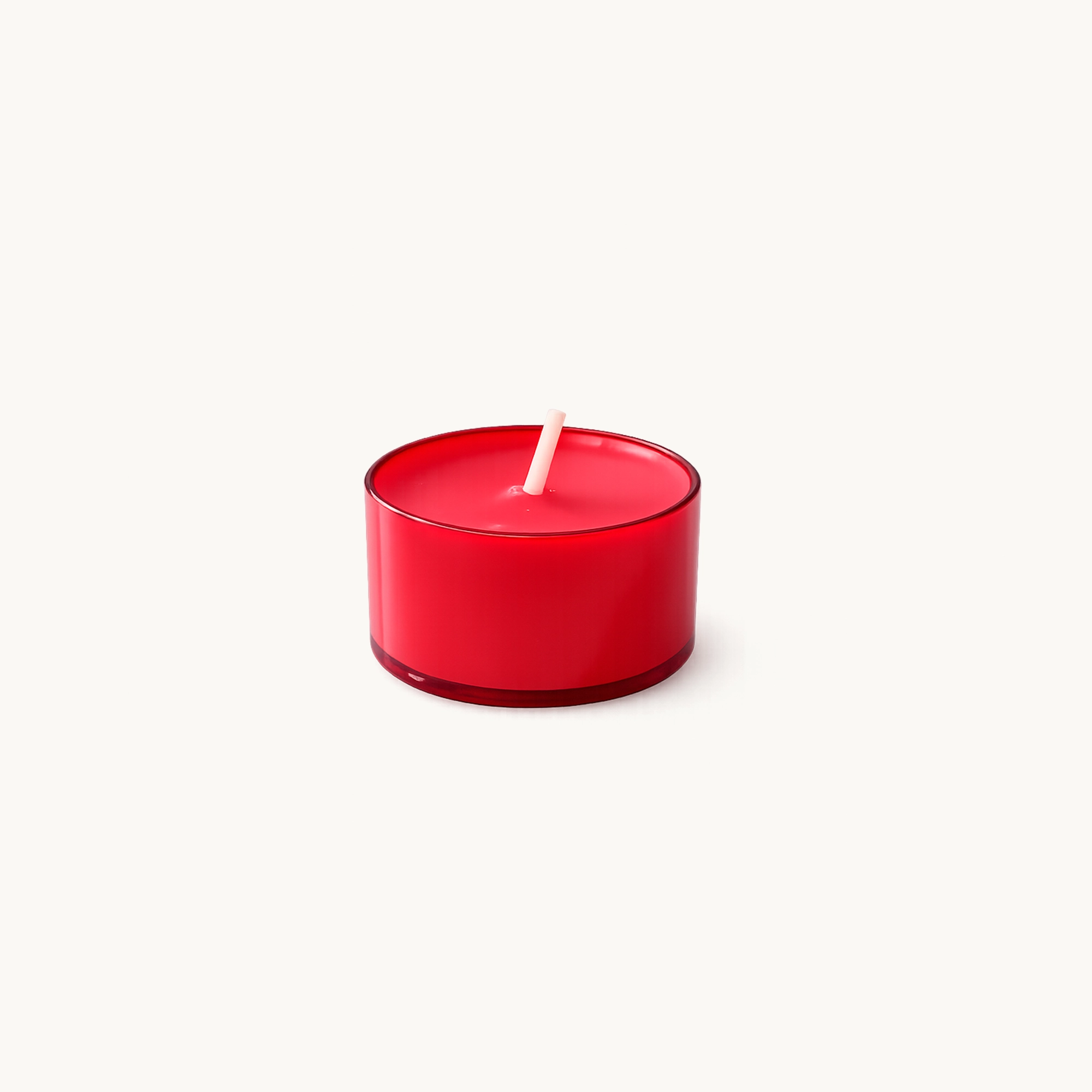 50 Stück Nightlights Teelichter, rot, ohne Duft, rote Kunststoffhülle, Brenndauer ca. 8 h