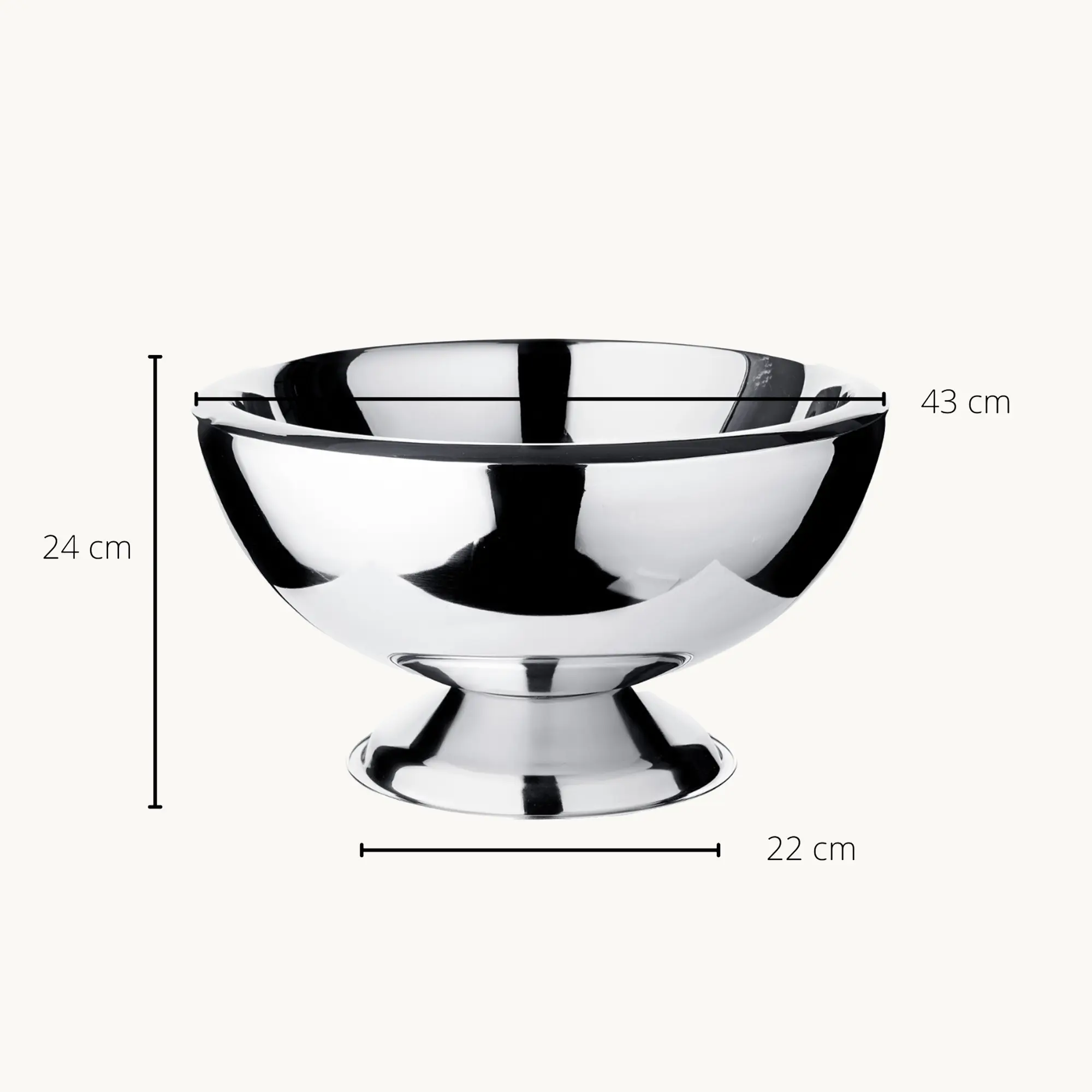 Flaschenkühler Cadiz (Höhe 24 cm, Ø 43 cm), Edelstahl, hochglanzpoliert, doppelwandig
