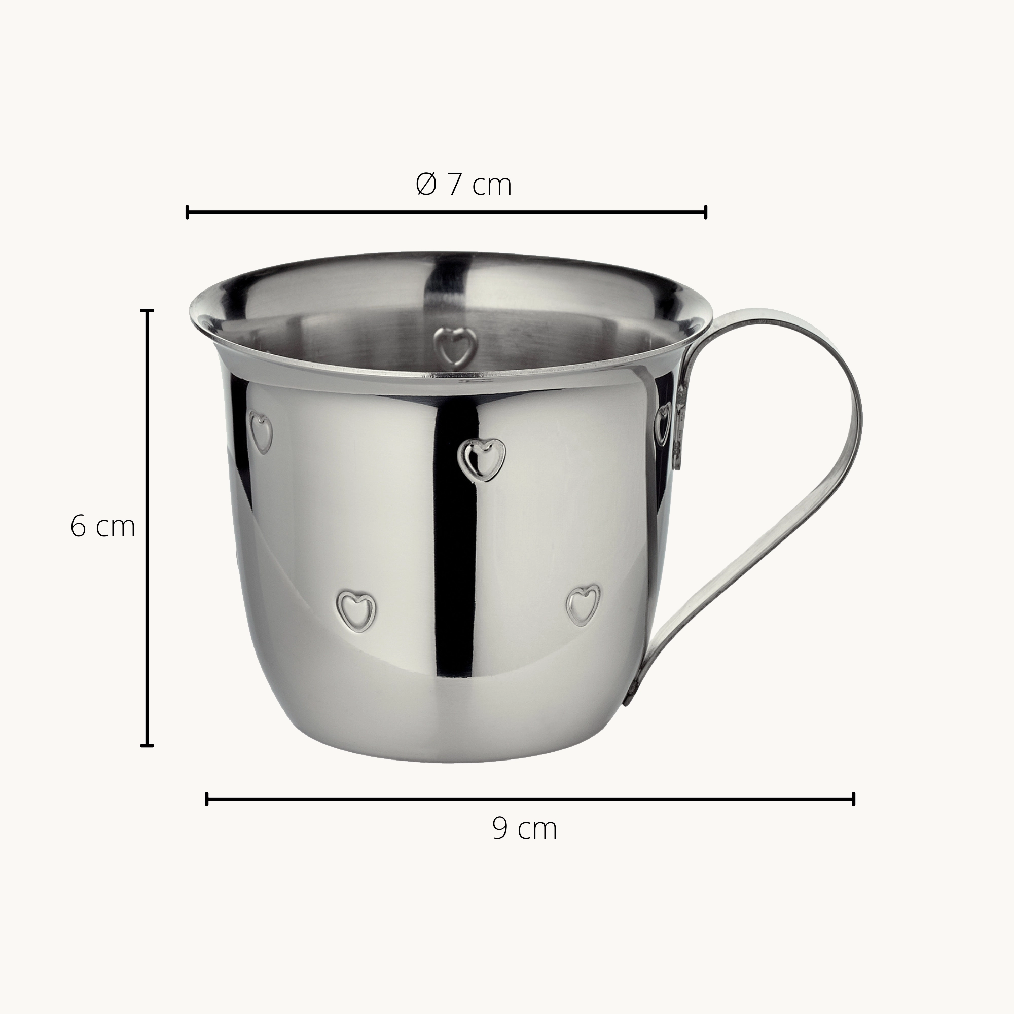Kinderbecher Lilly, edel versilbert, Höhe 6 cm, Durchmesser 7 cm