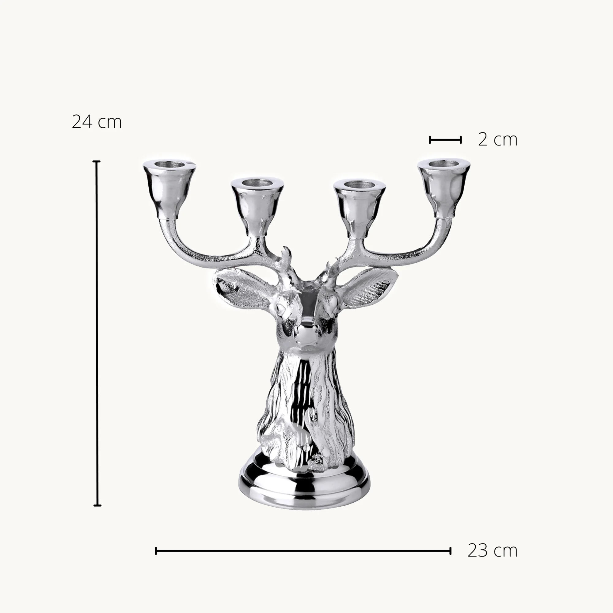 SALE Kerzenleuchter Kitu (Höhe 23,5 cm), silberfarben, Aluminium vernickelt, für 4 Stabkerzen