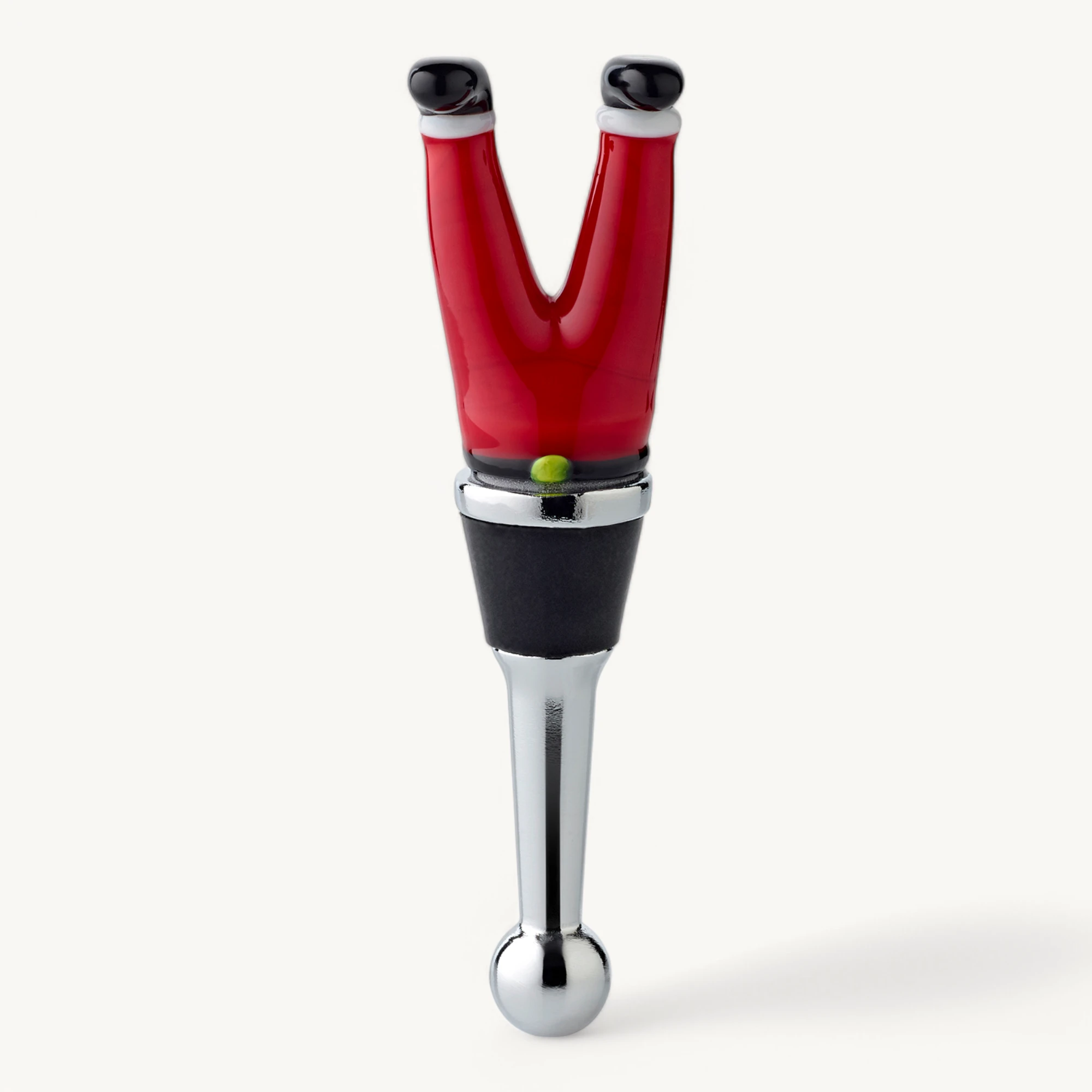 Flaschenverschluss Weihnachtsmannbeine (Höhe 10 cm) für Champagner, Wein und Sekt, Muranoglas