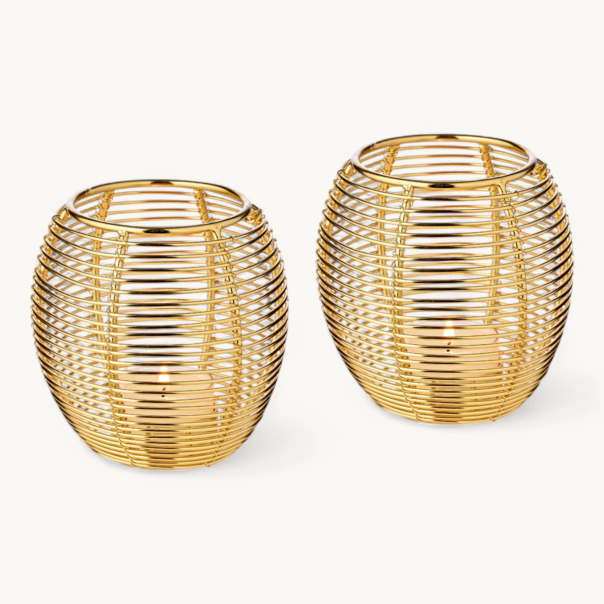 SALE 2er-Set Windlicht Susi (Höhe 10 cm), goldfarben, vernickelter Edelstahl