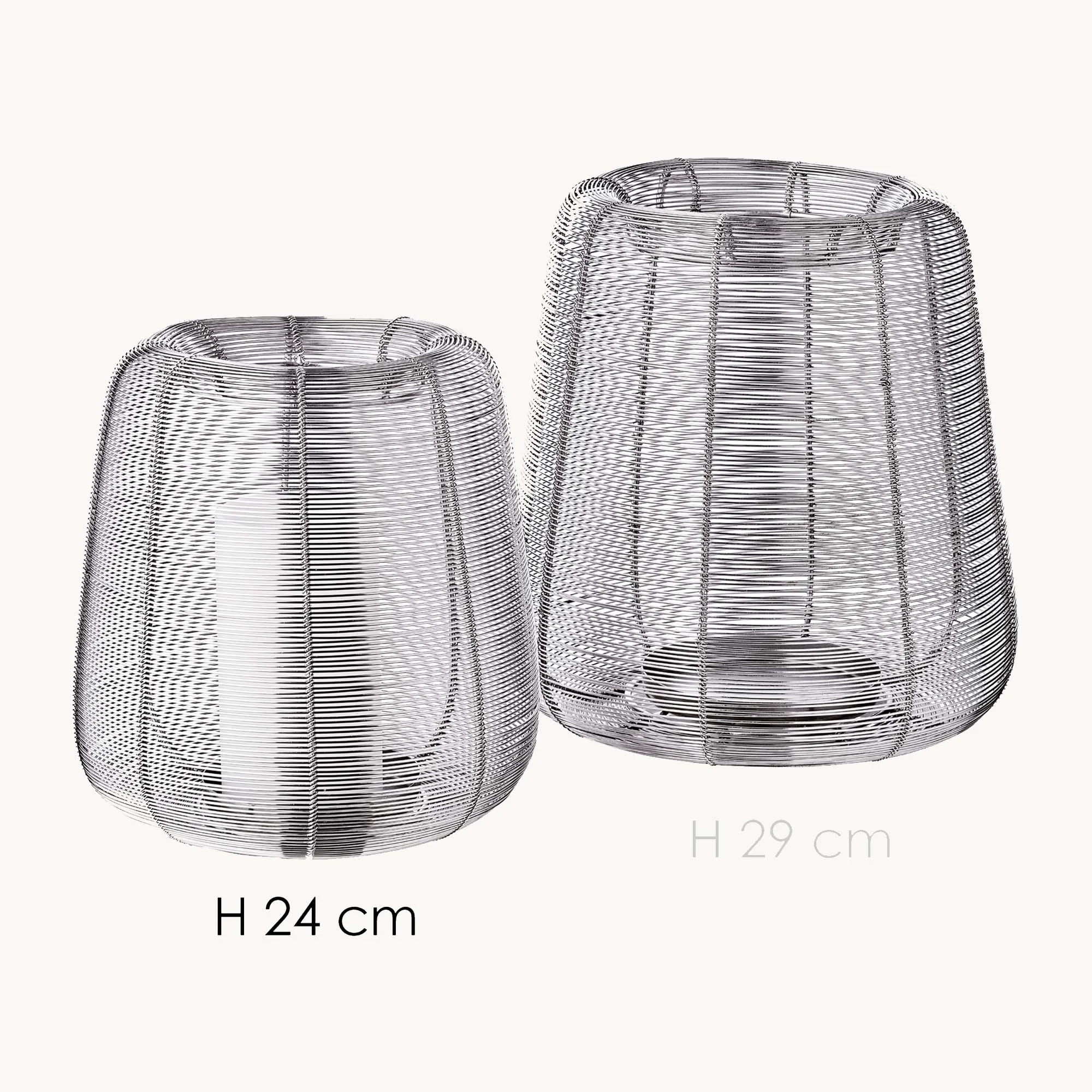 SALE Windlicht Kurt (Höhe 24 cm), silberfarben, vernickelter Edelstahl