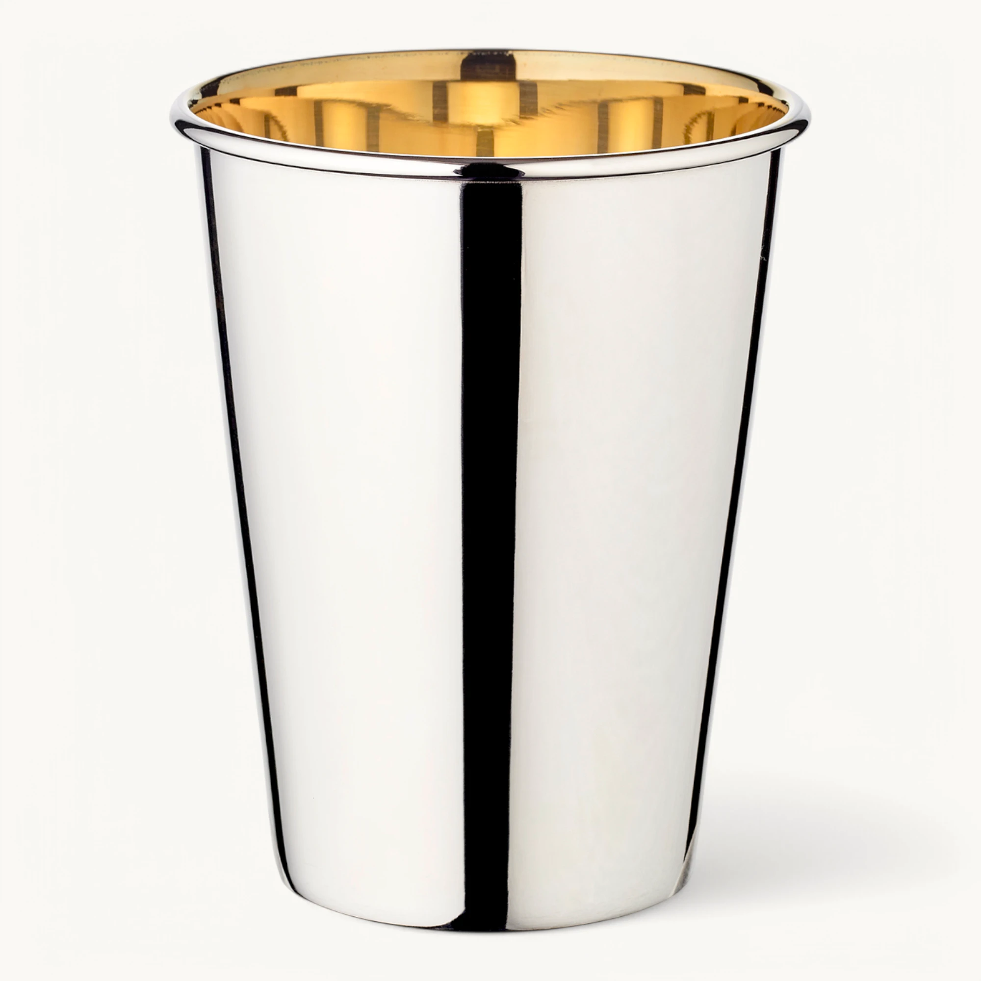 2. Wahl Trinkbecher Silberbecher Salta, schwerversilbert, innen Goldoptik (Messing poliert), 2. Wahl Trinkbecher Silberbecher Salta, schwerversilbert, innen Goldoptik (Messing poliert),