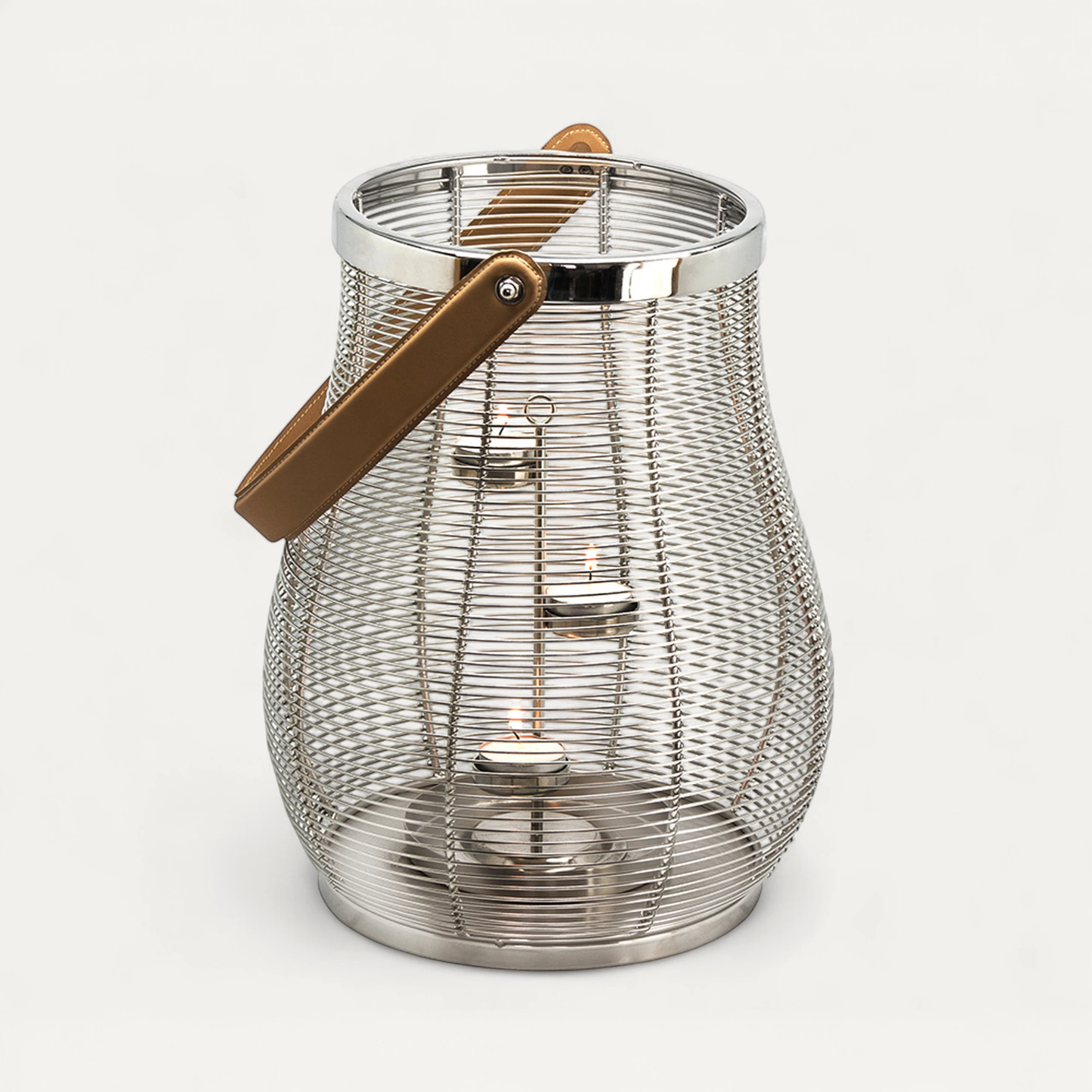 Teelichthalter Denver (Höhe 21,5 cm), silberfarben, glänzend, vernickelter Edelstahl