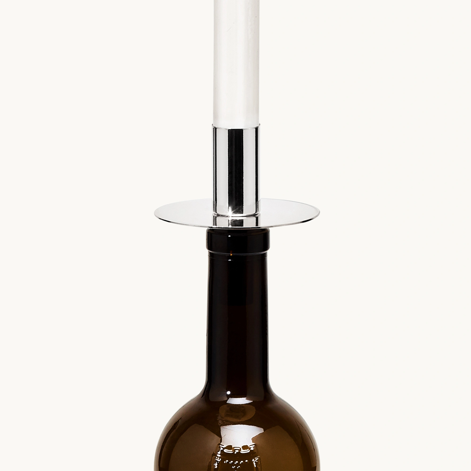 2. Wahl Flaschenkerzenhalter (Höhe 8 cm), silberfarben, glänzend, vernickelter Edelstahl